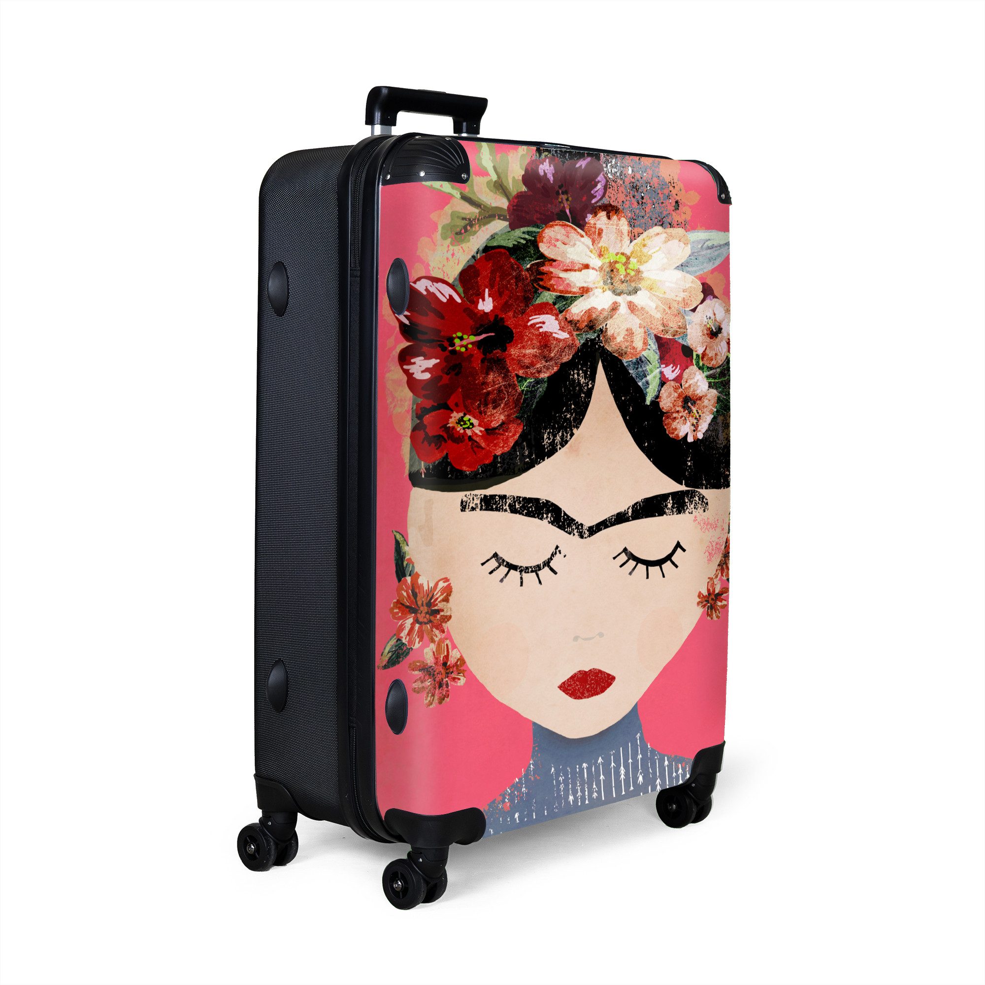 NoBoringSuitcases.com© Hartschalen-Trolley Frida Kahlo - Frau günstig online kaufen