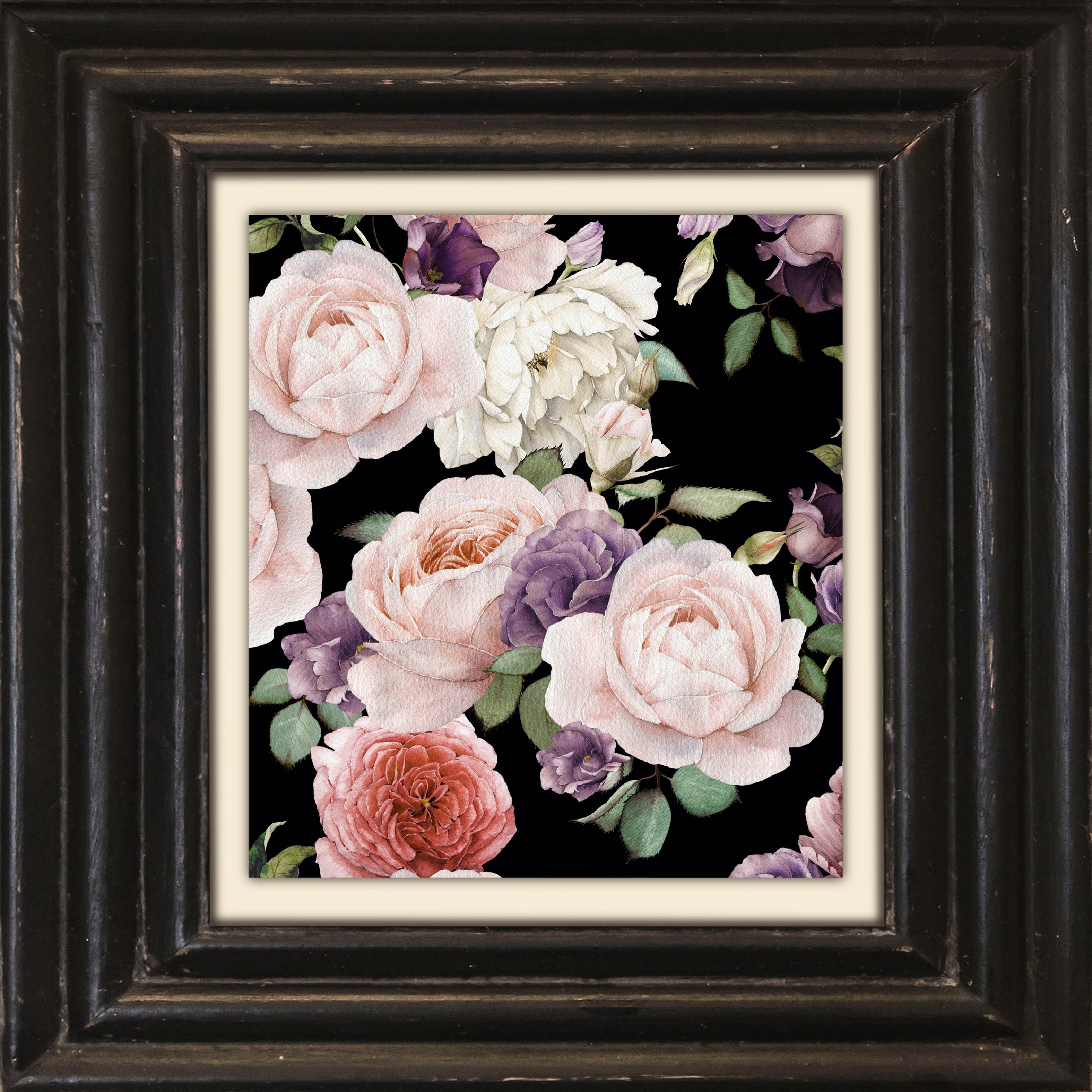 queence Leinwandbild Blumen, Blumen, Blumenbilder, Garten, Gartenbilder, Kunst, Stillleben, Premium-Leinwandstoff, Handarbeit aus Deutschland, 40x40cm