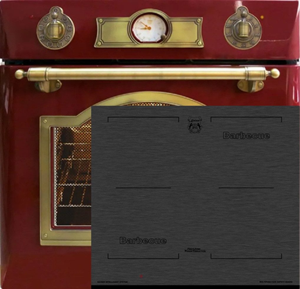 Kaiser Küchengeräte Backofen-Set Herd Set Autark Elektro Einbaubackofen, Teleskop-System, 67L, 8 Funktionen+ Induktions-Kochfeld 60 cm EH 6355 RotEm+KCT 6700 FI, mit 1-fach-Teleskopauszug