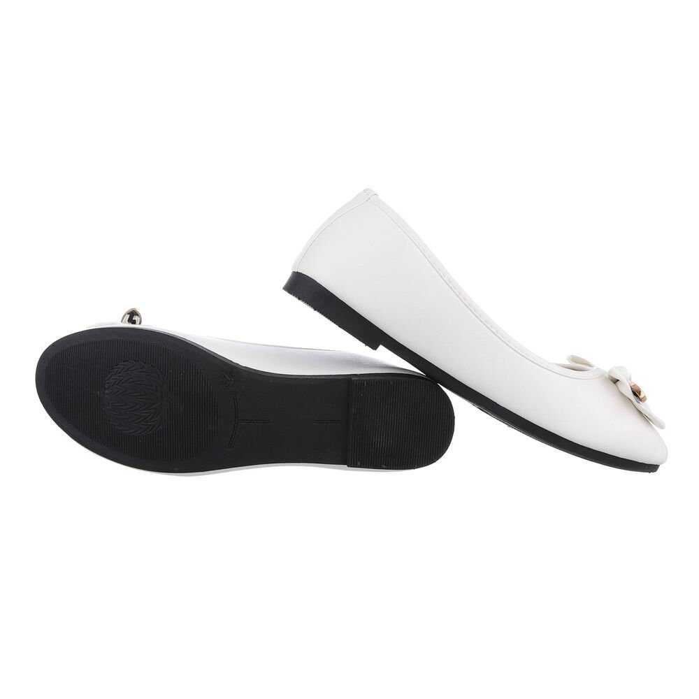 Ital-Design Damen Freizeit Ballerina (85894164) Blockabsatz Klassische Ballerinas in Weiß