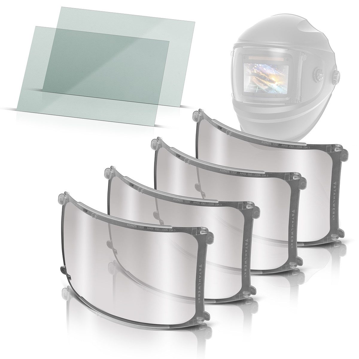 Schweißhelm Vorsatzscheiben 6er Set Ersatzscheiben Visierglas Schweißhelm BULLET