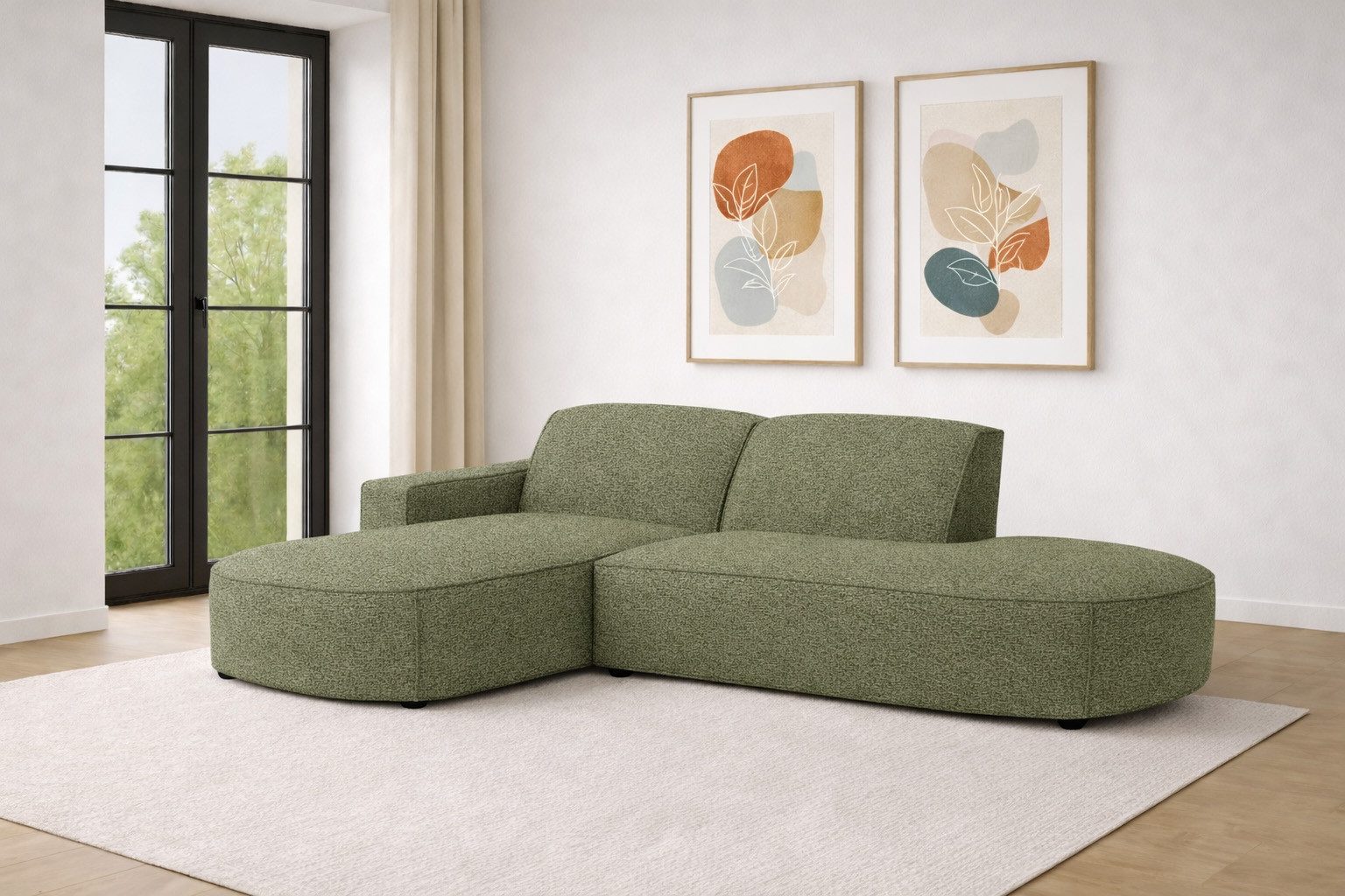Kaiser Möbel Ecksofa Ecksofa Cursal Atelier – modern, rund und unverwechselbar elegant, Einzelsofa, L-Form, sanfte Rundungen, modernes Design, haustierfreundliche Stoffe
