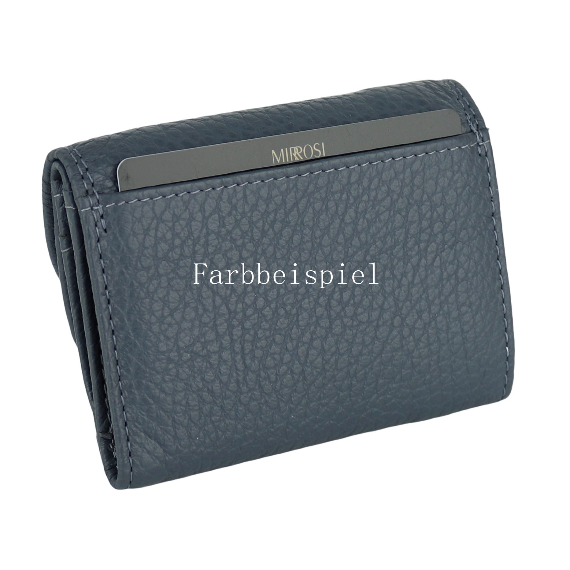 MIRROSI Mini Geldbörse Kleines Portemonnaie aus weichem Echtleder (10,50 x 7,50 x 2,50 cm BxHxT), mit Münzfach für Damen Herren,leicht