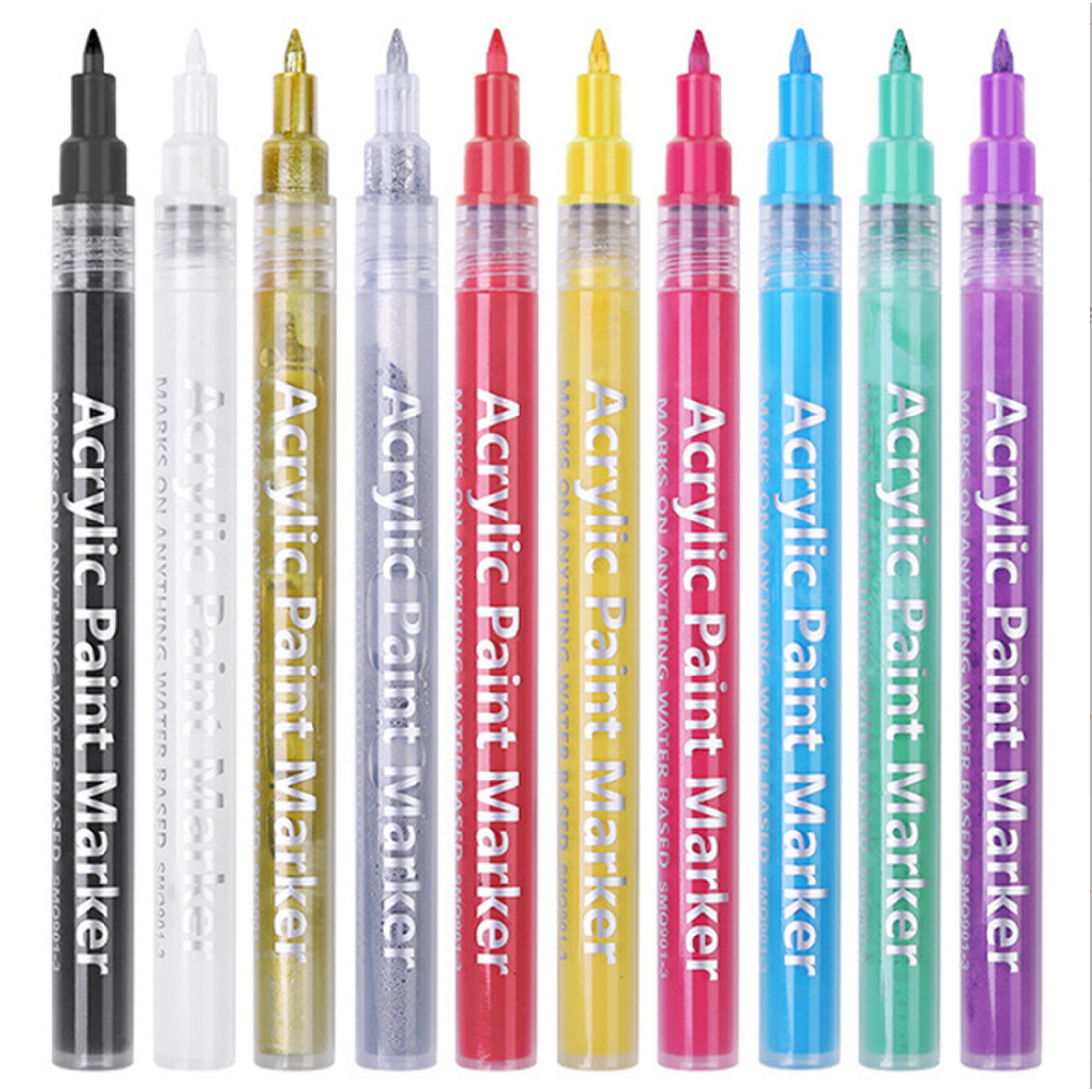 KINSI Nageldesign Zubehör 10 Farben 3D Nail Art Pen Set, Nagel Strobing Pen, Nail Doodle Stift, 10-tlg., DIY Pinsel, Zeichnen, Linien, Nagelwerkzeuge, 3 in 1 Nagelkunststift