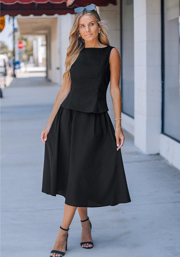 Cupshe Top & Rock Zweiteiliges Rock-Midi-Set Sommer Frühling Elegant Leger günstig online kaufen