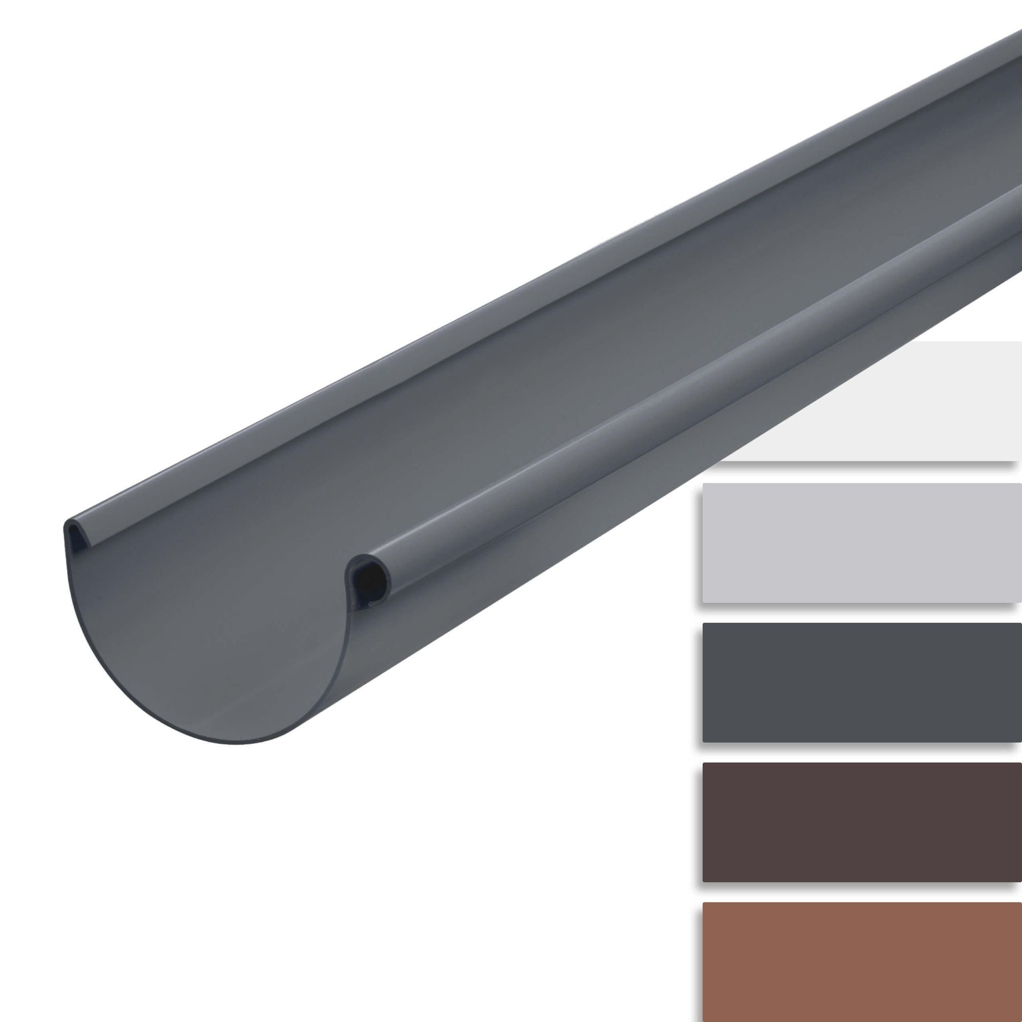 RAINWAY S Dachrinnen Sparpaket (10 Meter, Weiß) - 90mm Halbrund, PVC-U Kunststoff, Für Dachflächen > 100m² Empfohlen, Regenrinnen PVC Plastik