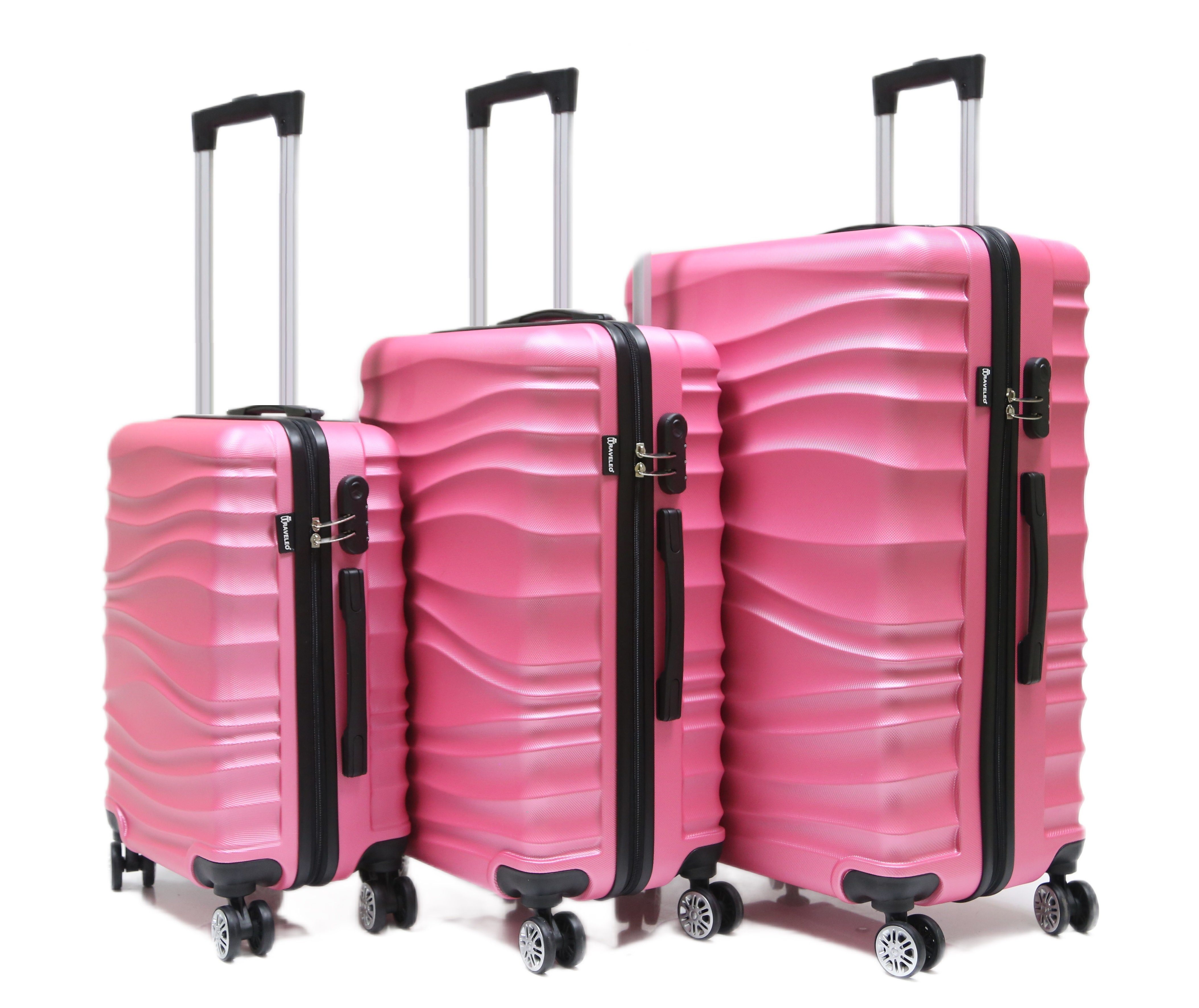 Cheffinger Kofferset Reisekoffer Koffer 3 tlg Hartschale Trolley Gepäck Reisetasche, (3 tlg)