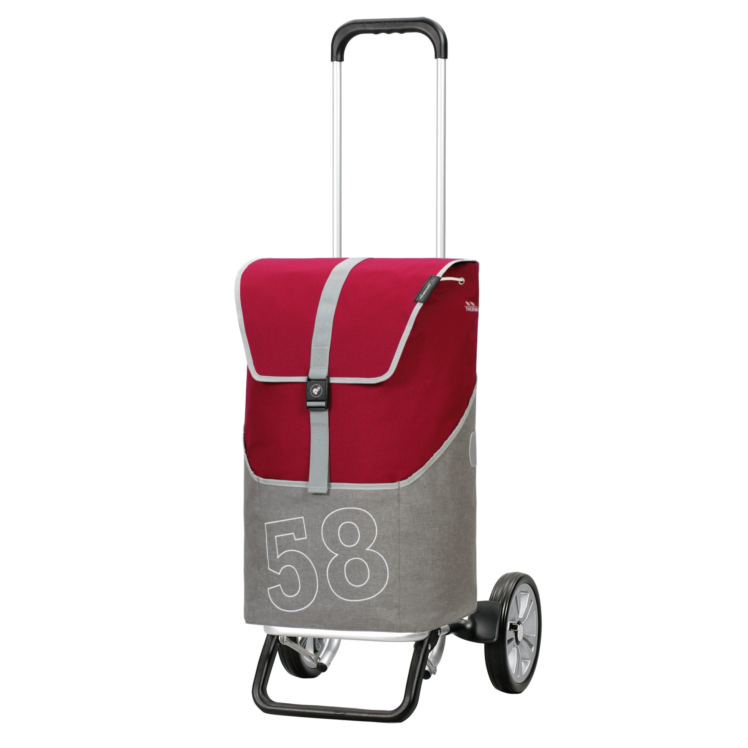 Andersen Einkaufstrolley Alu Star Shopper Filip rot, Thermo, klappbar, höhenverst., belastbar bis 40kg, wasserabweisend