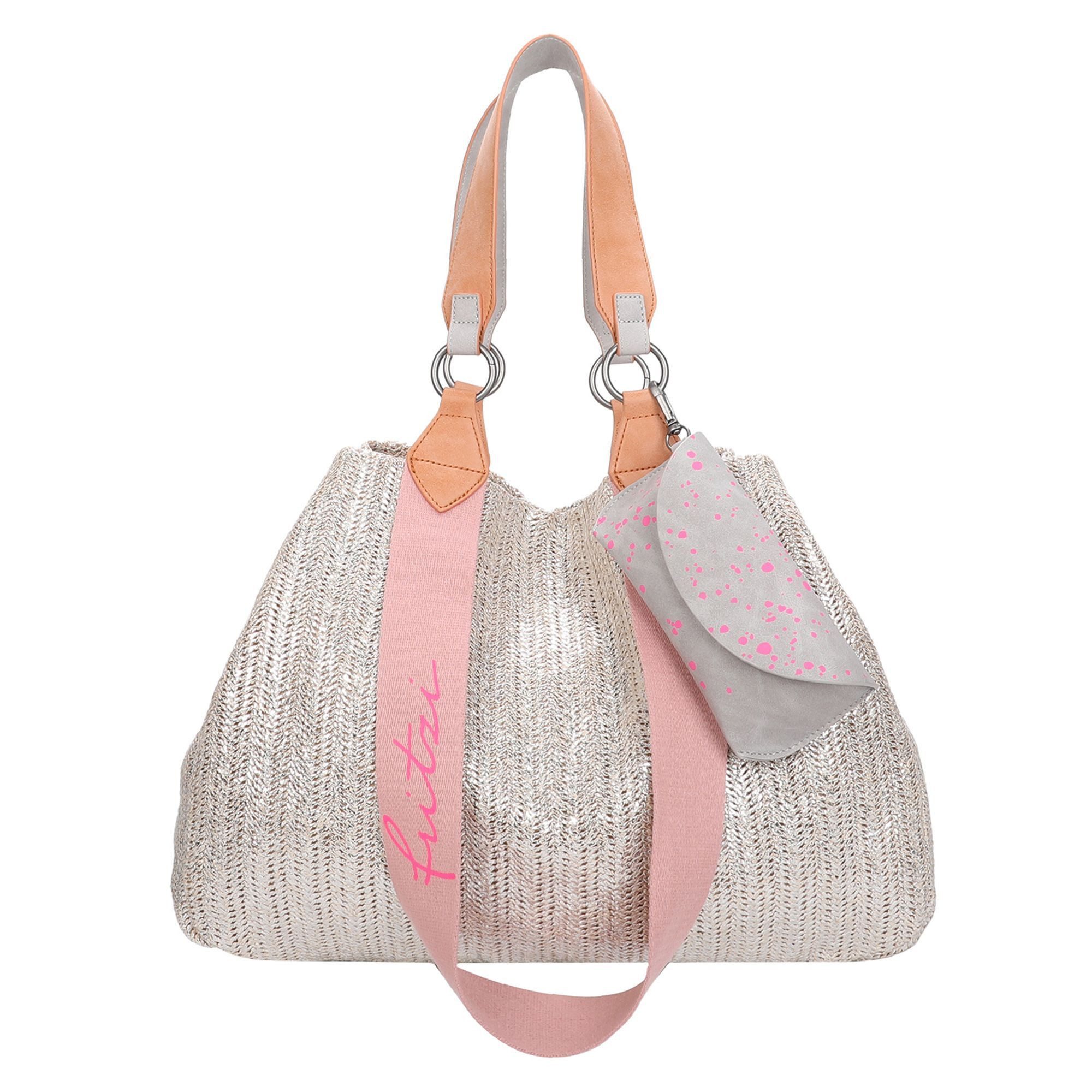 Fritzi aus Preußen Henkeltasche Izzy Medium Limited Painted Straw, mit abnehmbarem Brillenetui