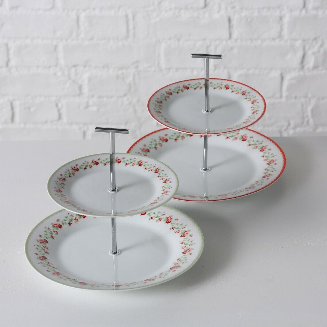 BOLTZE GRUPPE GmbH Dekoetagere Etagere Larissa 2 Ebenen Porzellan H 22cm Ø günstig online kaufen