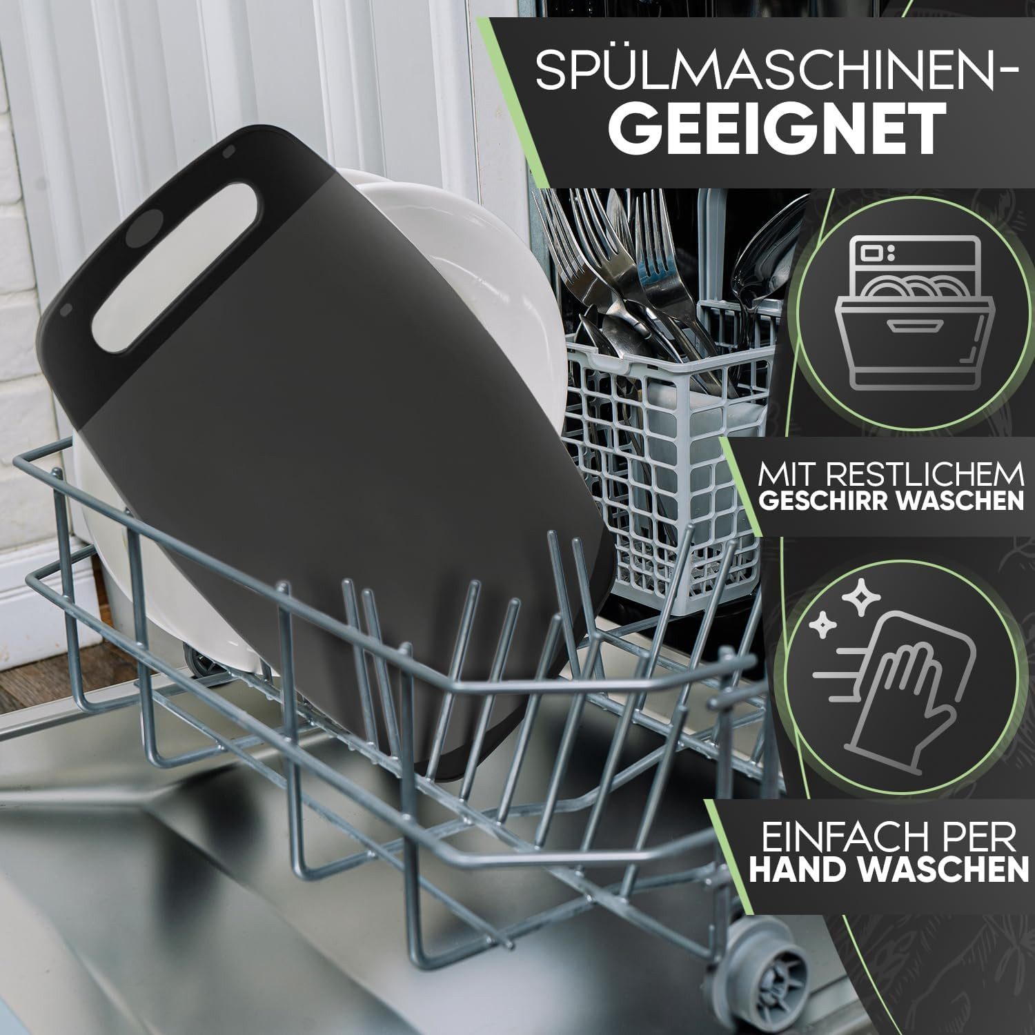 Loco Bird Frühstücksbrett Schneidebrett Kunststoff BPA freie - Brettchen 25x16cm, Cutting Board, (Hygienisches Brett für die Küche, 6-St., Vielseitiges Schneidbrett), Frühstücksbrettchen Spülmaschinenfest