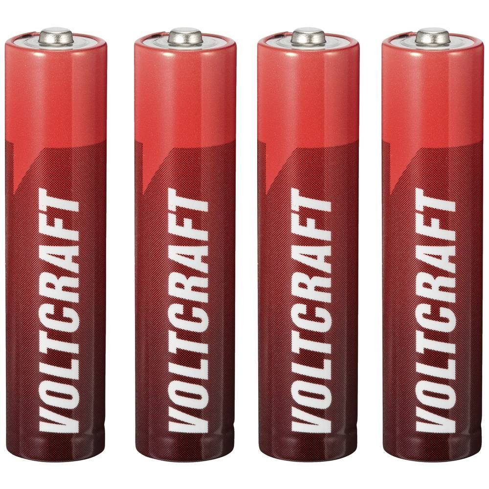 VOLTCRAFT Alkaline Micro-Batterien, Akku 4er-Set