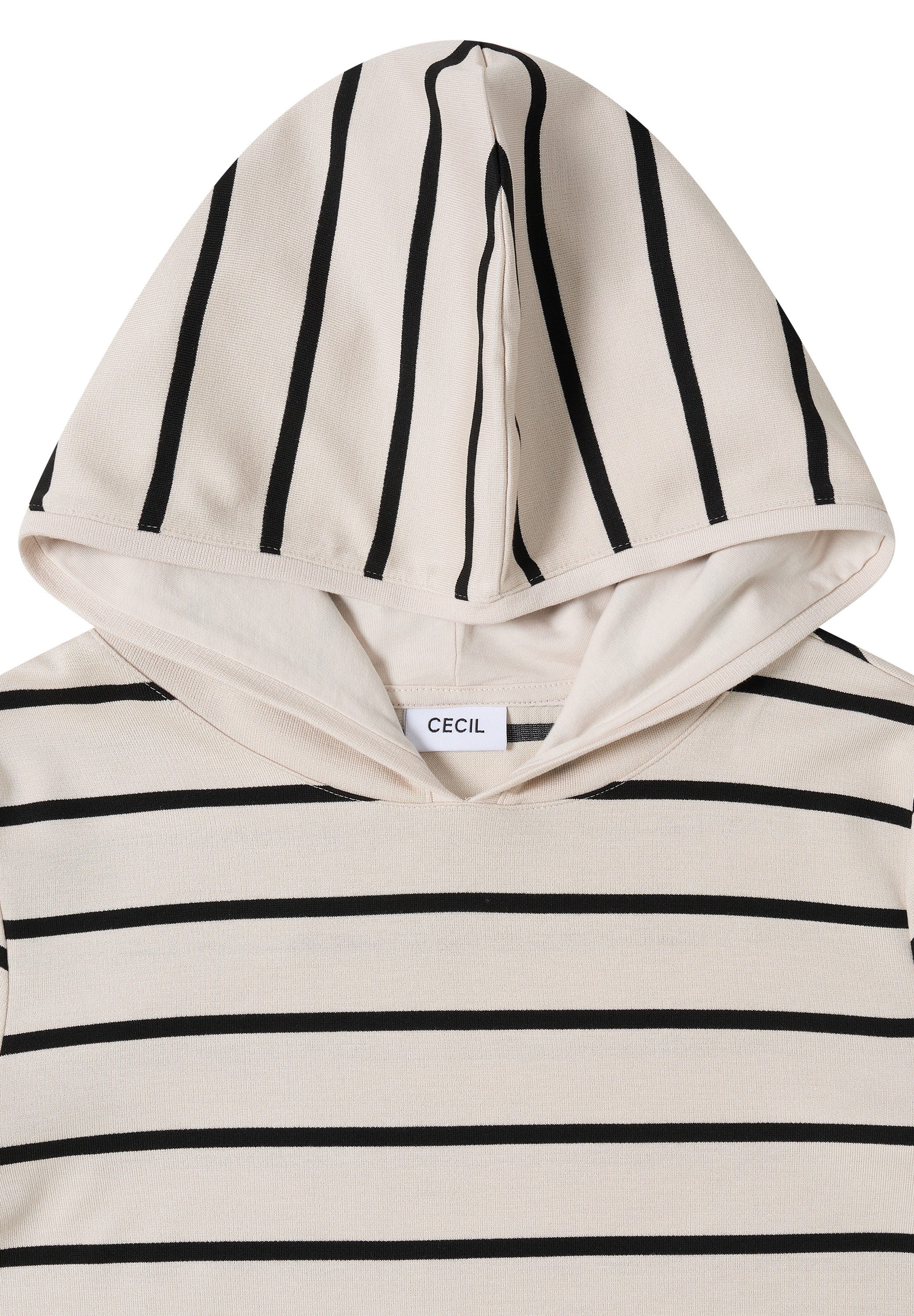 CECIL Hoodie gestreift, mit Kapuze