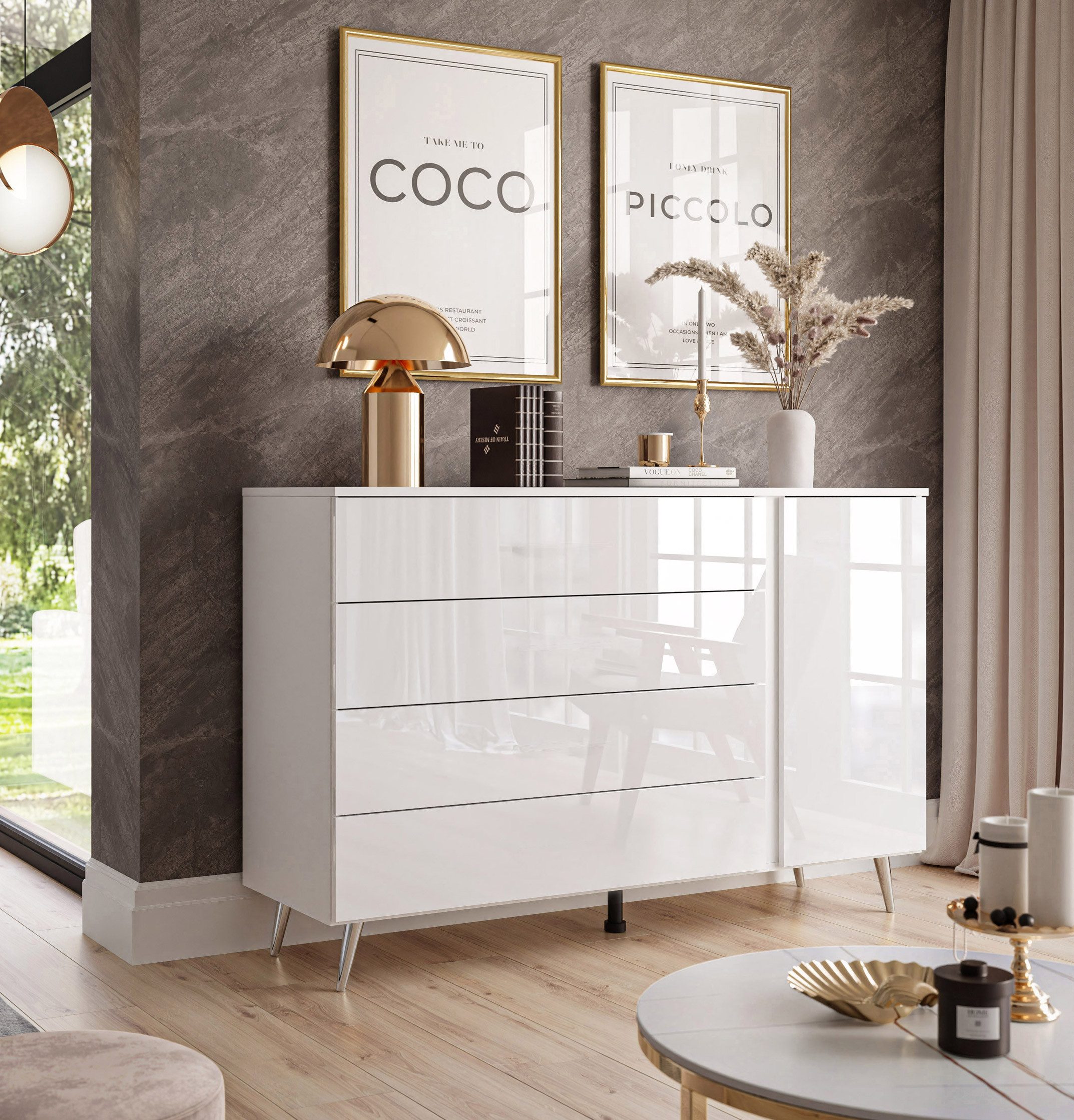 Lookway Kommode AURA II mit Schubladen und LED Beleuchtung