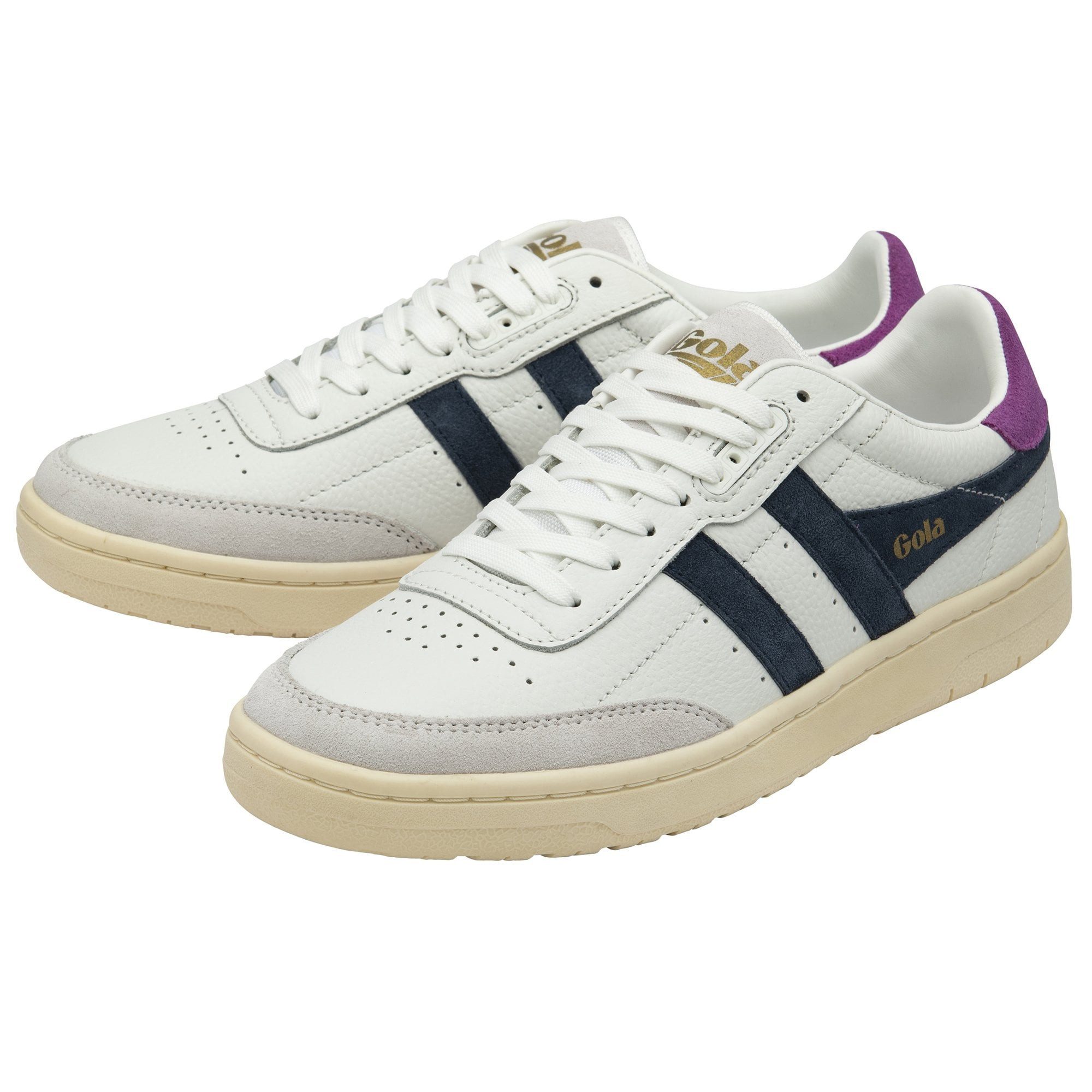 Falcon Leder weiss/navyblau/violett Damen Sneaker