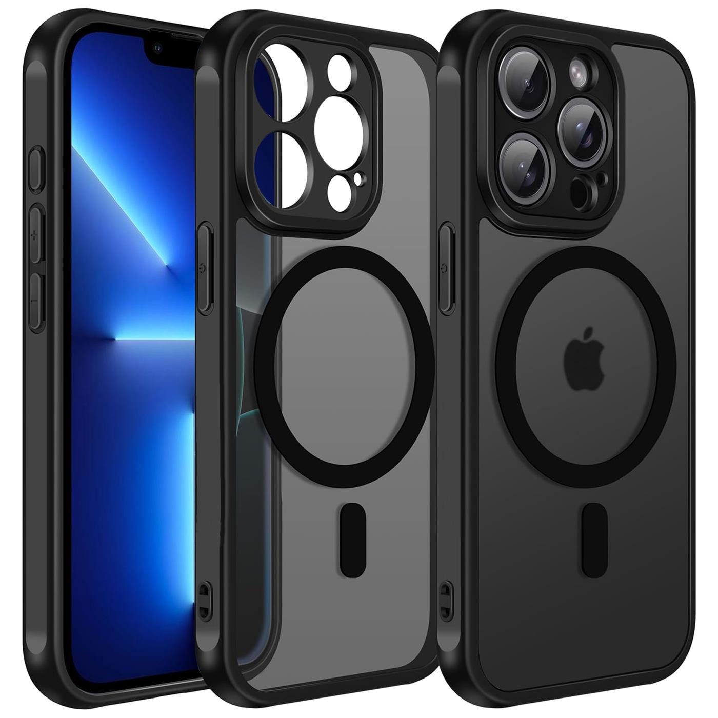 CoolGadget Handyhülle Magnet-Hülle für iPhone 13 Pro Schutzhülle magnetisch 6,1 Zoll, Hülle Matt Stoßfest kompatibel mit Magsafe Zubehör Kameraschutz Case