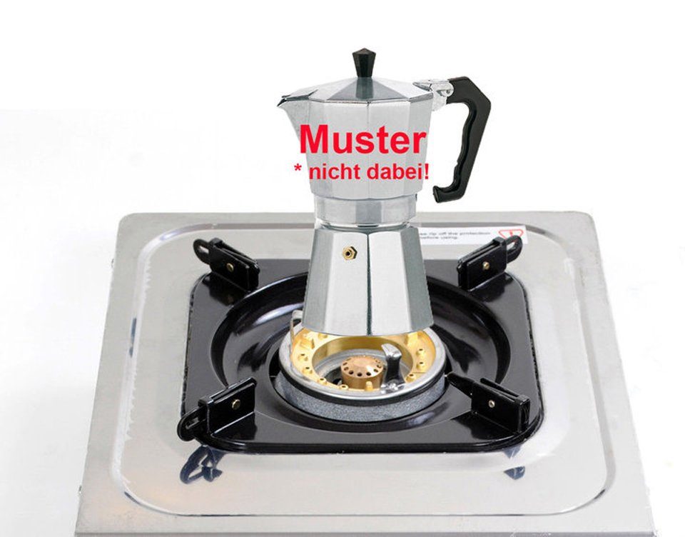 NJ The right choice Gaskocher NSD-2C, (Gas Camping mit Zubehör), NSD-2C Edelstahl Camping Gaskocher 2 flammig mit Deckel Zündsicherung