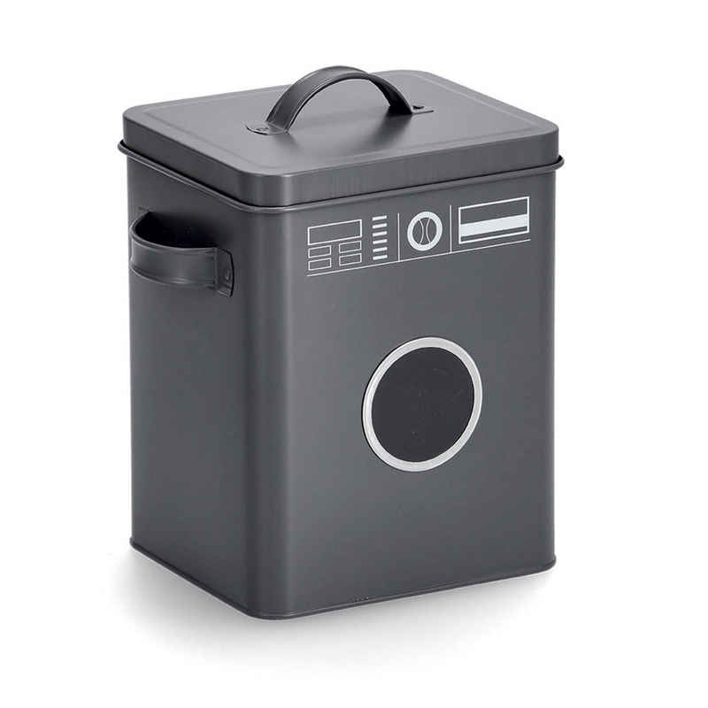 Zeller Present Aufbewahrungskorb Waschpulver-Box, Metall, grau