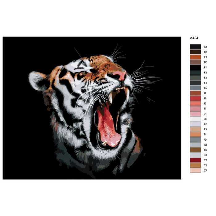 Marussia Kreativset Malen nach Zahlen "Tiger brüllt" 40x50cm A424 (embroidery kit)