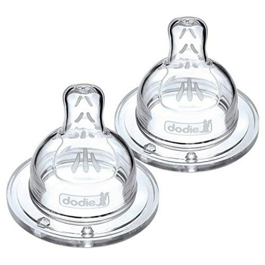 Dodie Trinksauger Sauger, flach, Antikolik, Sensation+, transparent, 0-6 Monate, Fluss 2