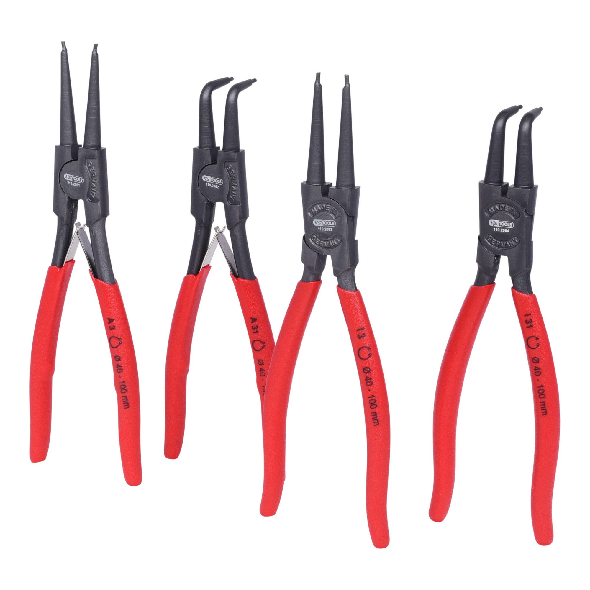 KS Tools Zangenset KS Tools Sicherungszangen-Satz, 40-100 mm, 4-teilig