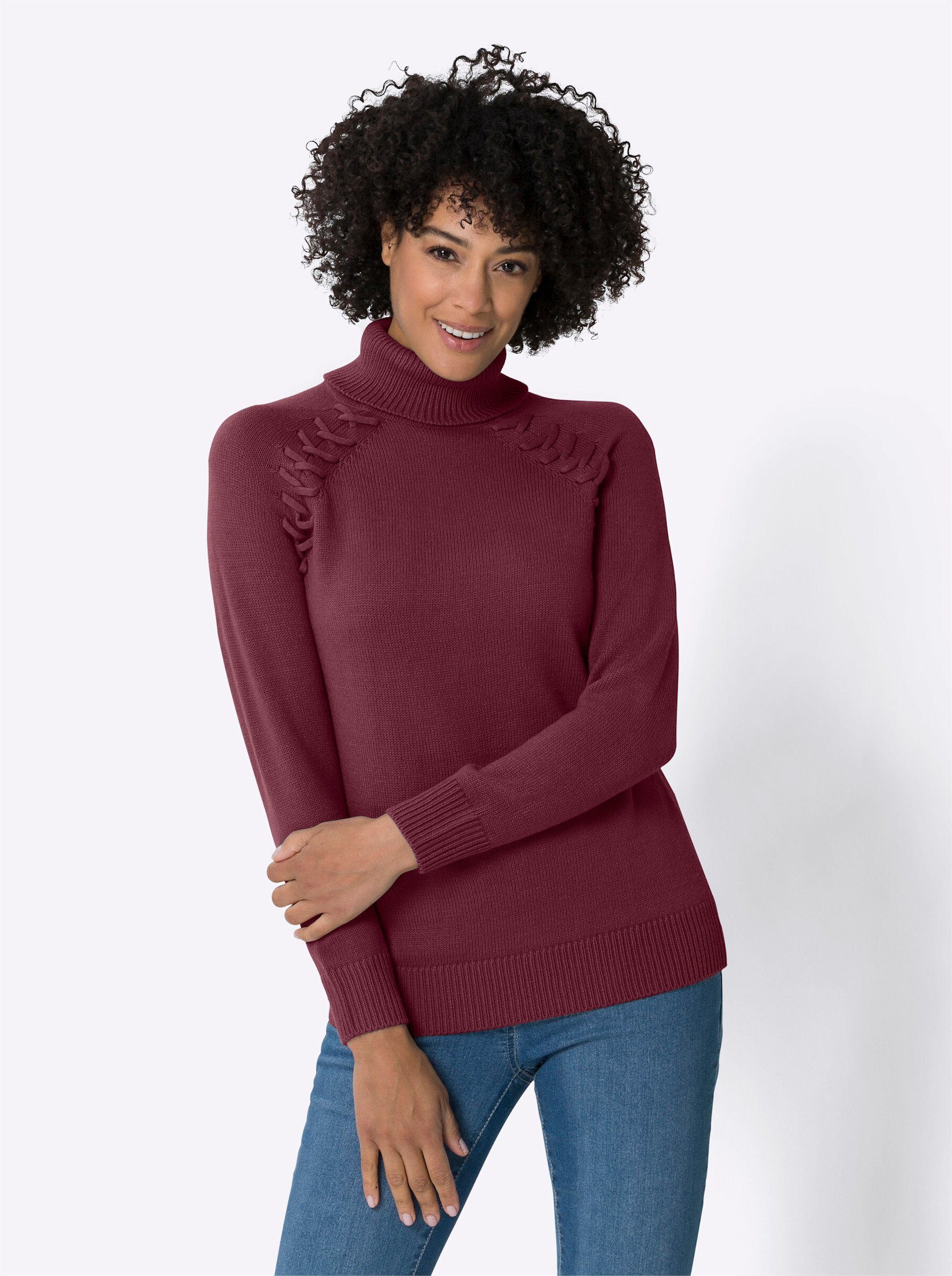 Sieh an! Strickpullover bordeaux