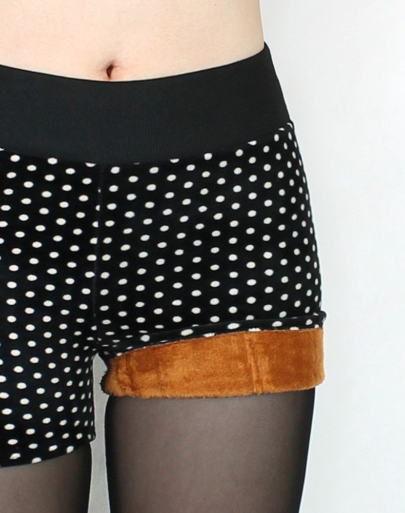 dy_mode Thermohose Damen Thermo Hot Pants gefütterte Winter-Shorts mit Innenfutter Gefüttert