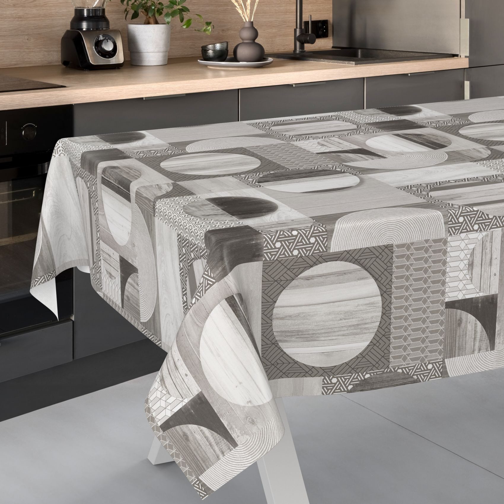 ANRO Tischdecke Wachstuch abwaschbar Holz Patchwork Tischwäsche (Einzelstüc günstig online kaufen