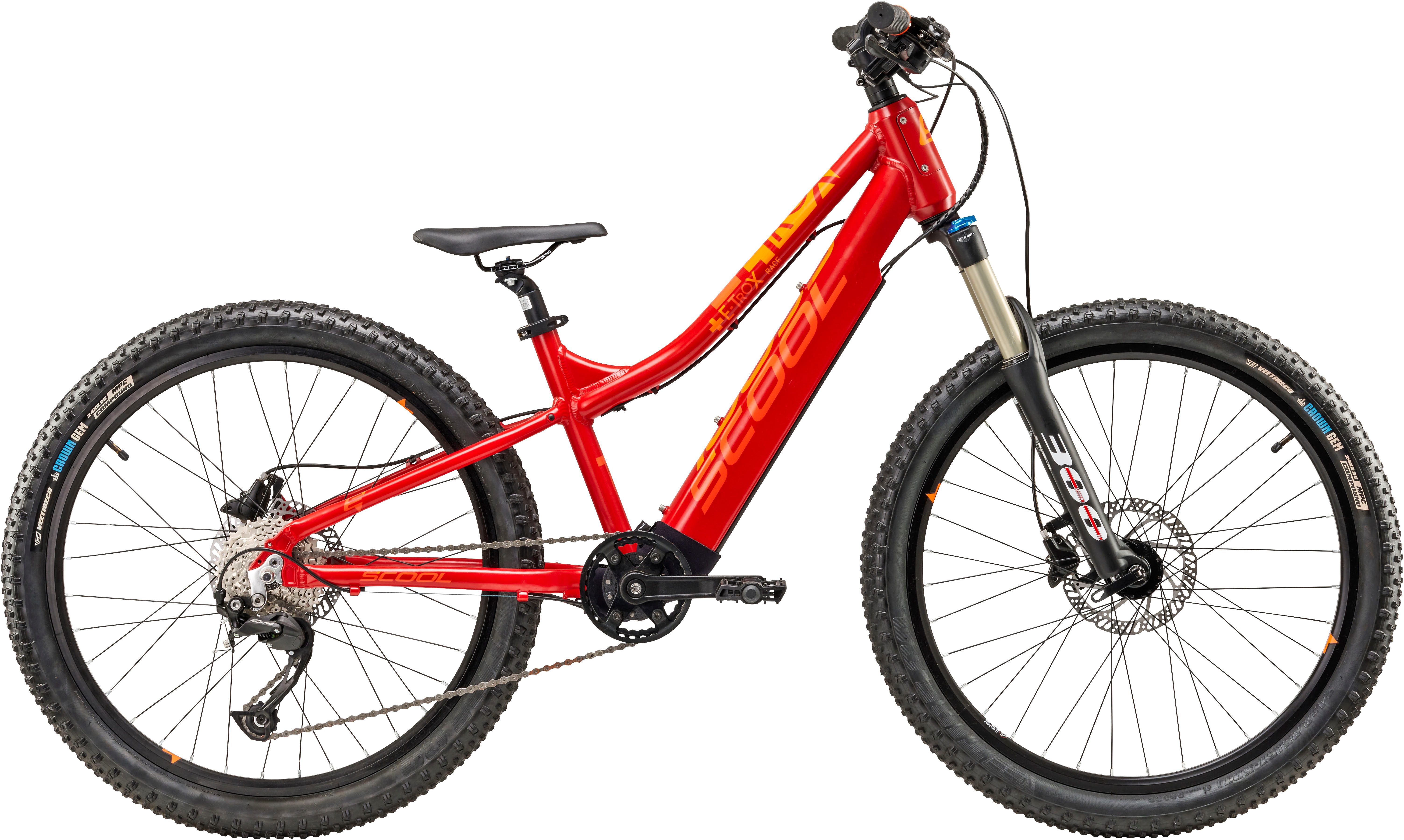 S’COOL E-Bike Mountainbike S'COOL e-troX race 24-9S Alivio - Red/Orange, 9 Gang Shimano, Kettenschaltung, Heckmotor, 252 Wh, Bafang RM G370.250.DC Nabenmotor