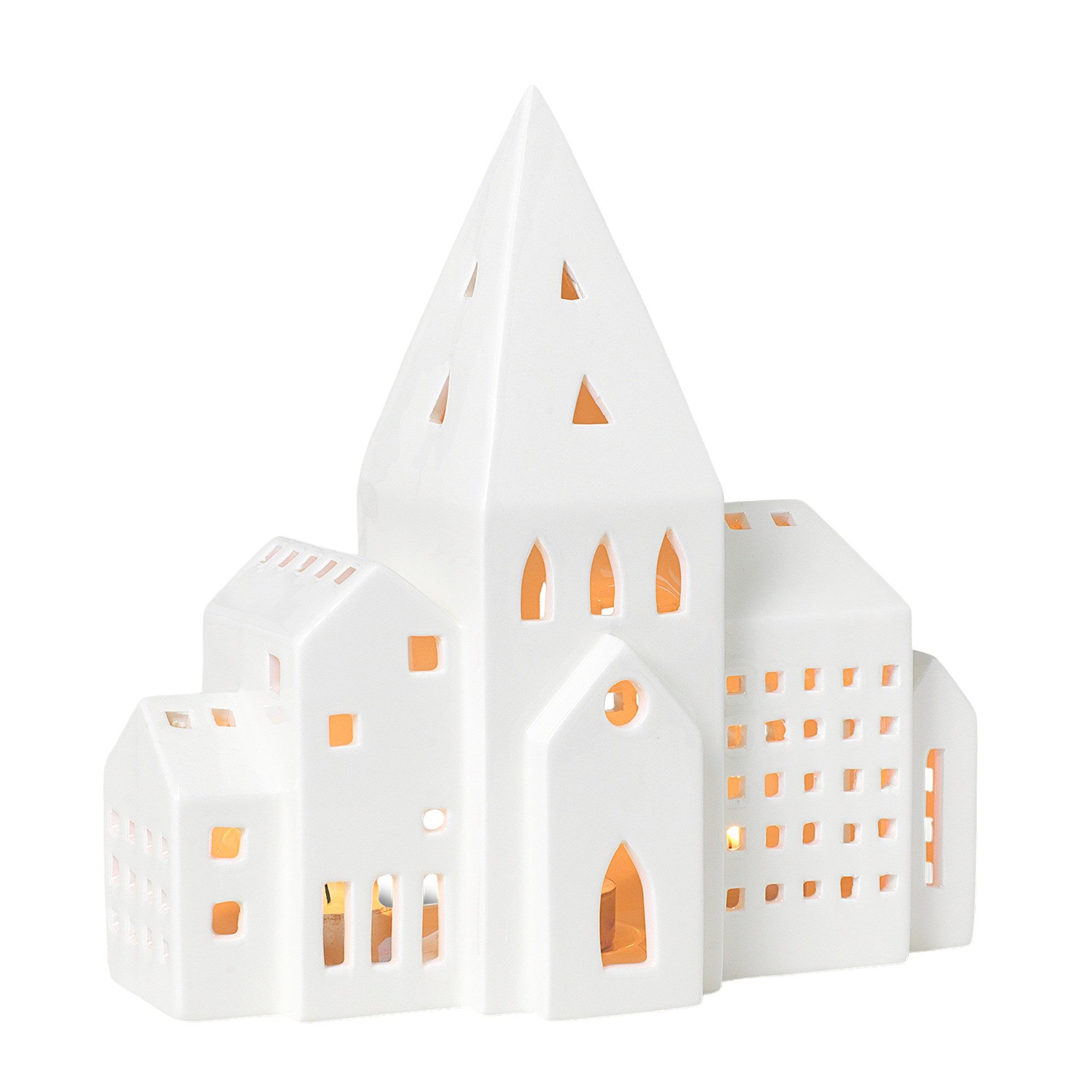 Kähler Teelichthalter Kähler Urbania Lichthaus City H21 Weiß günstig online kaufen