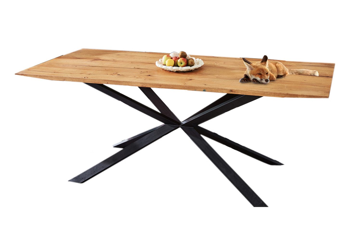 KAWOLA Esstisch YOSHA, Eiche massiv 220x95 cm günstig online kaufen