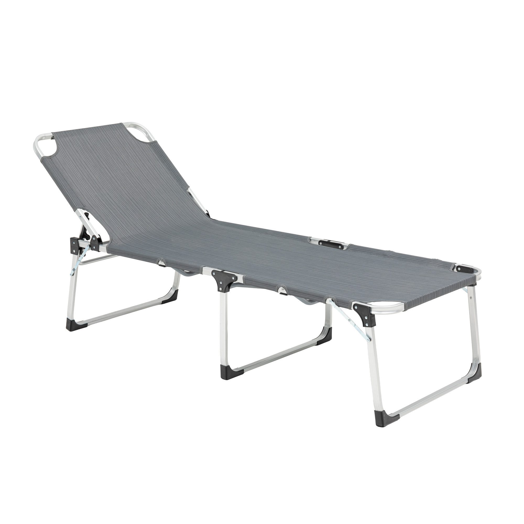 MANDALIKA Garden Campingliege Aluminium Dreibeinliege De Luxe XL -extra hoher Einstieg