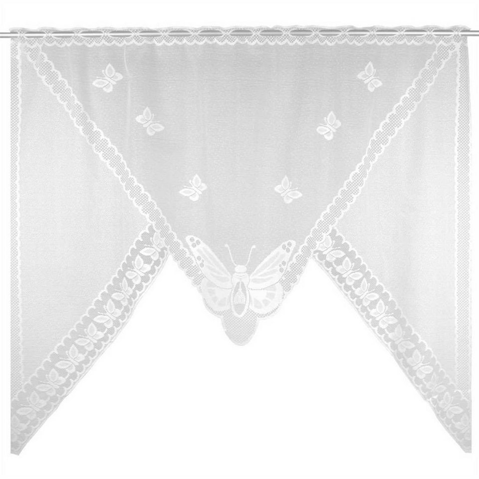 Vorhang, Arsvita, Stangendurchzug (1 St), halbtransparent, Bistrogardine in  Spitzenoptik, 150cm x 120cm (BxL) mit Stangendurchzug