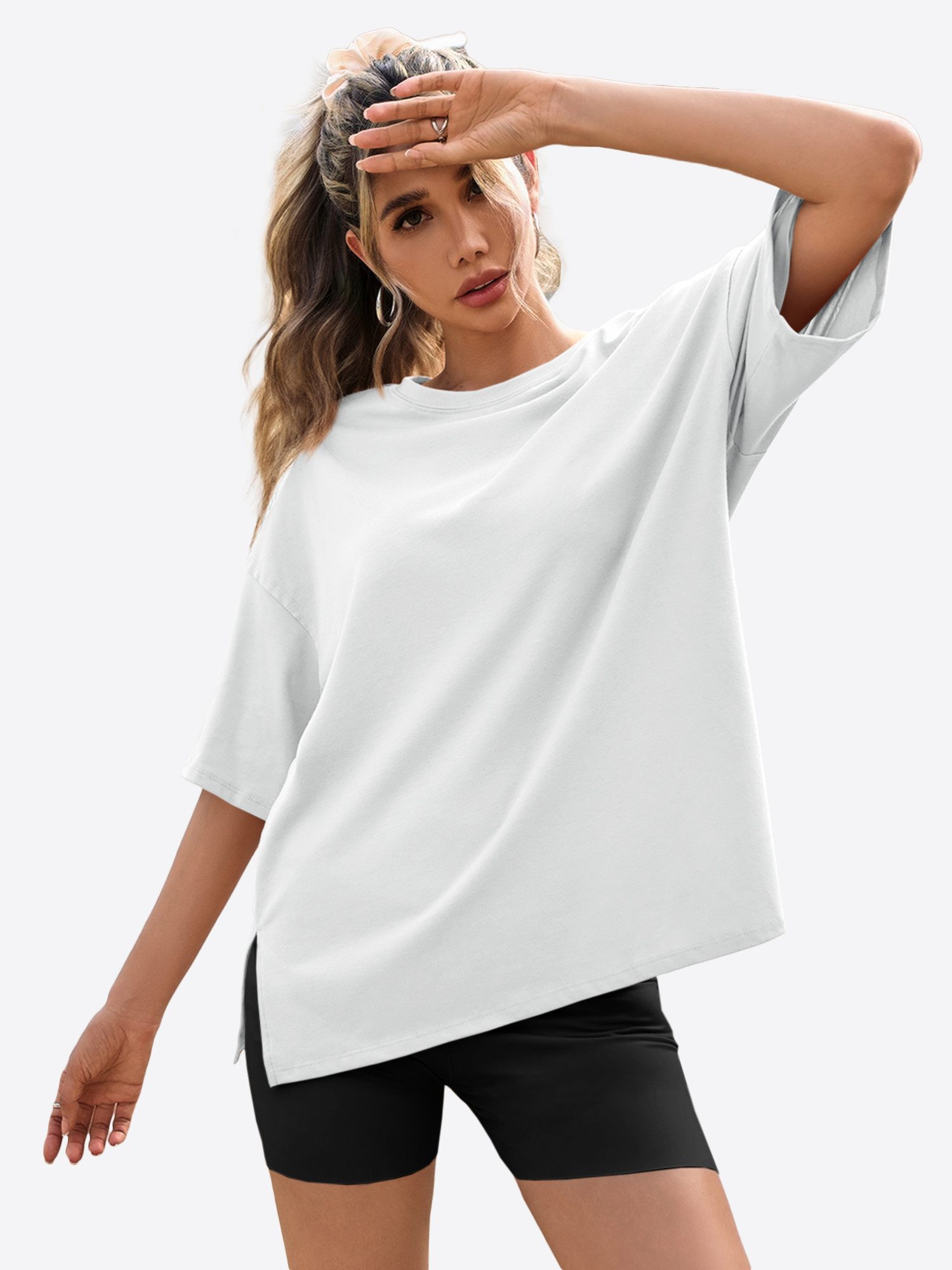 Imily Bela T-Shirt Damen Oversize Lässiges Kurzarmshirt (Packung, 1-tlg., 1 günstig online kaufen