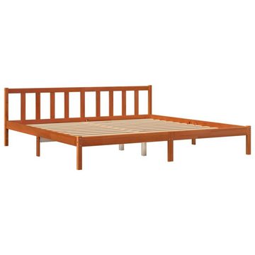 vidaXL Bett Massivholzbett Wachsbraun 200x200 cm Kiefer