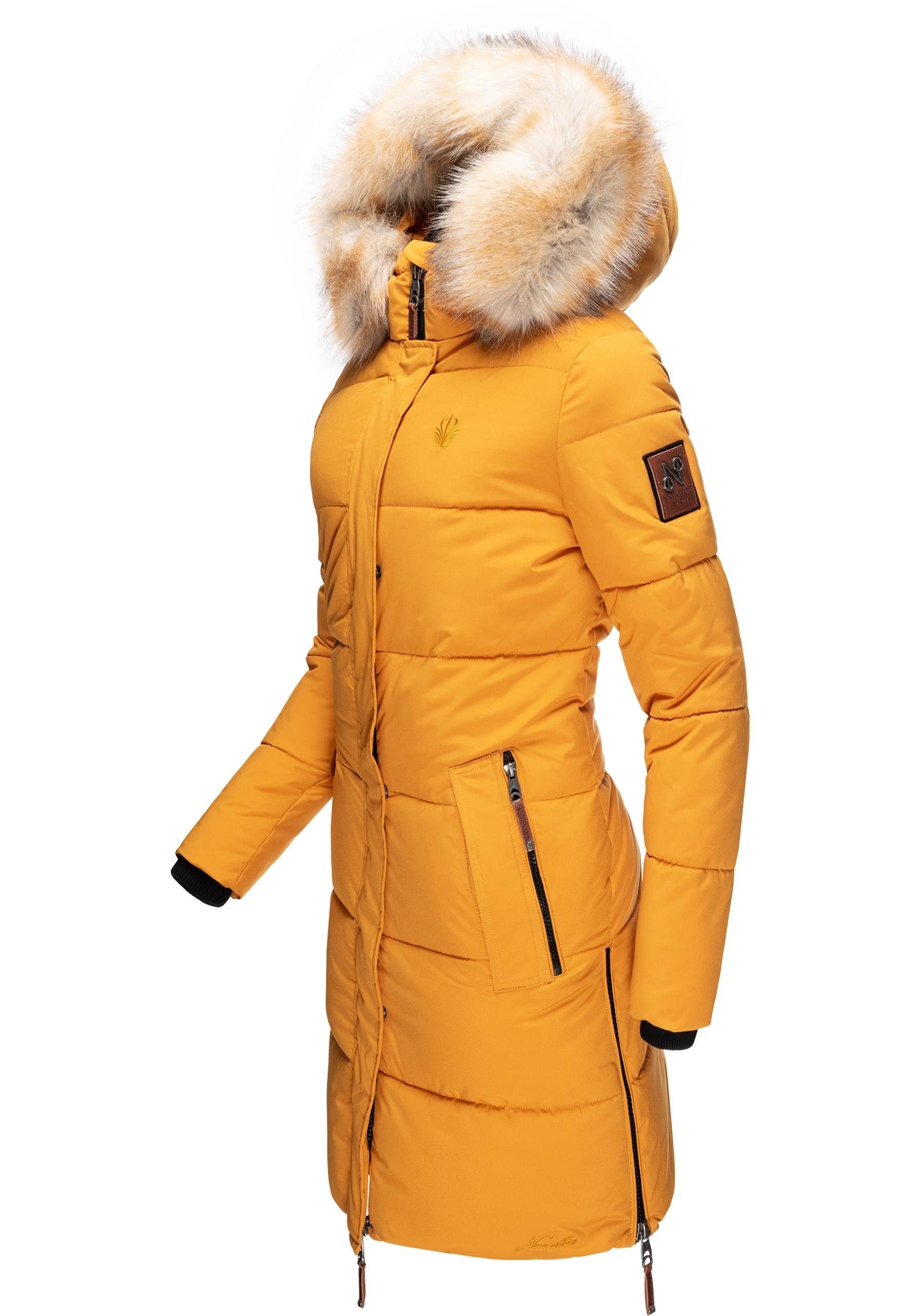 Navahoo Wintermantel Halina modischer Damen Winter Steppmantel mit Kapuze