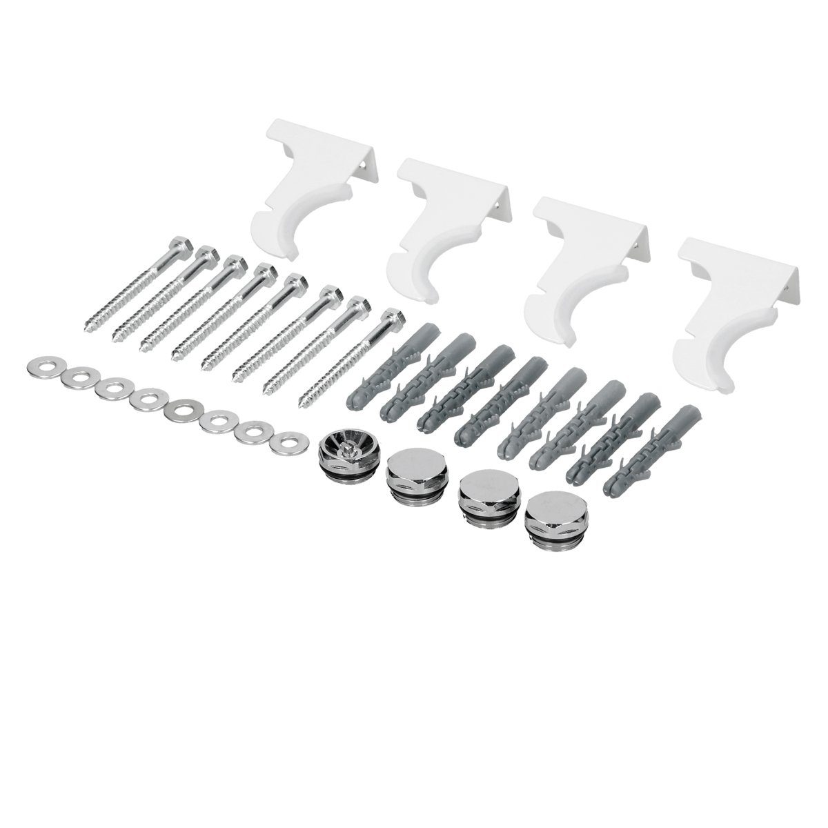 LuxeBath Badheizkörper Halterung für Badheizkörper -Befestigung Satz Montage Set Aufhängung, Montagematerial Paneelheizkörper Halter Set Zubehör für Handtuchwärmer