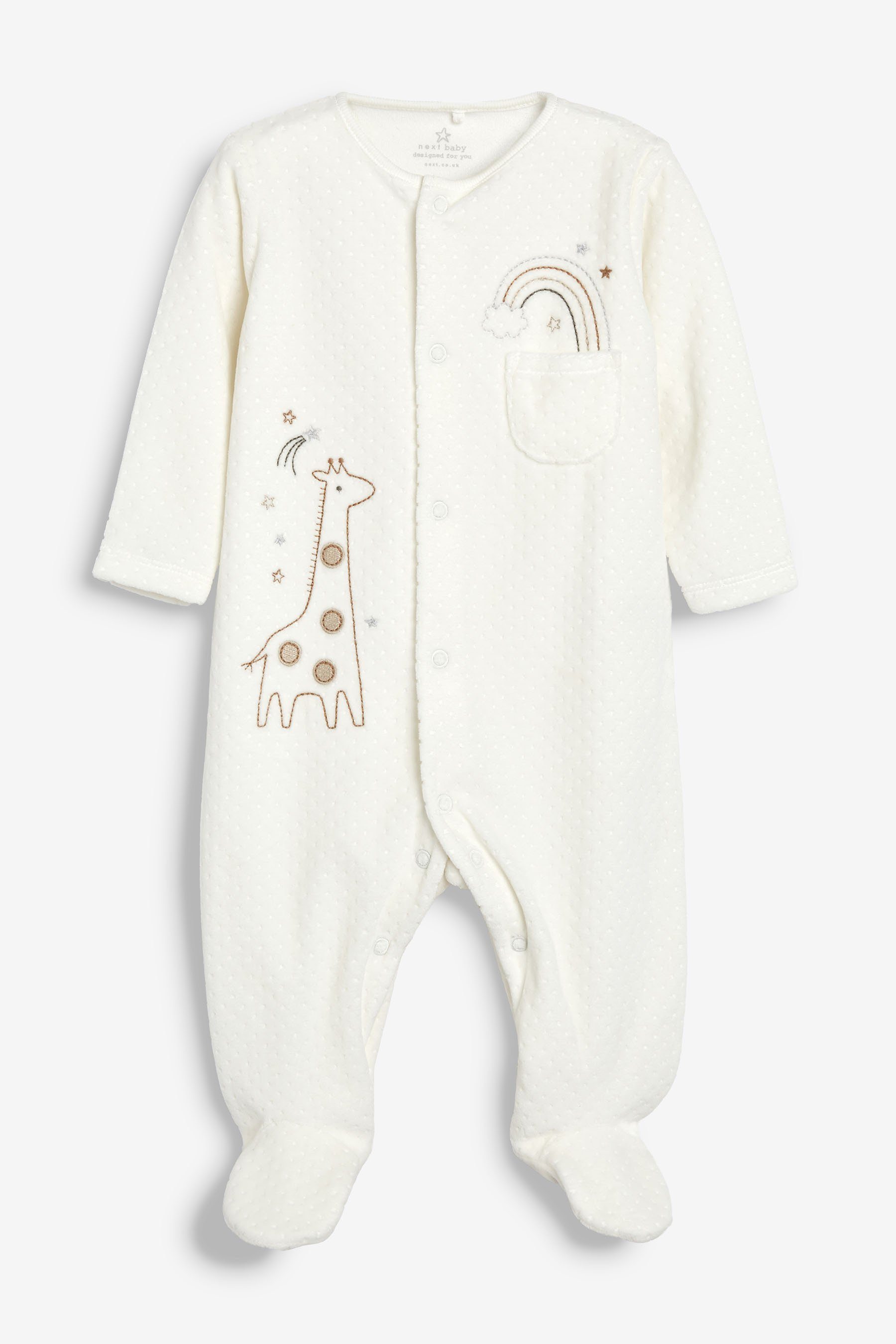 Next Schlafoverall »Schlafanzug aus Velours mit gestickter Giraffe« (1-tlg)  online kaufen | OTTO