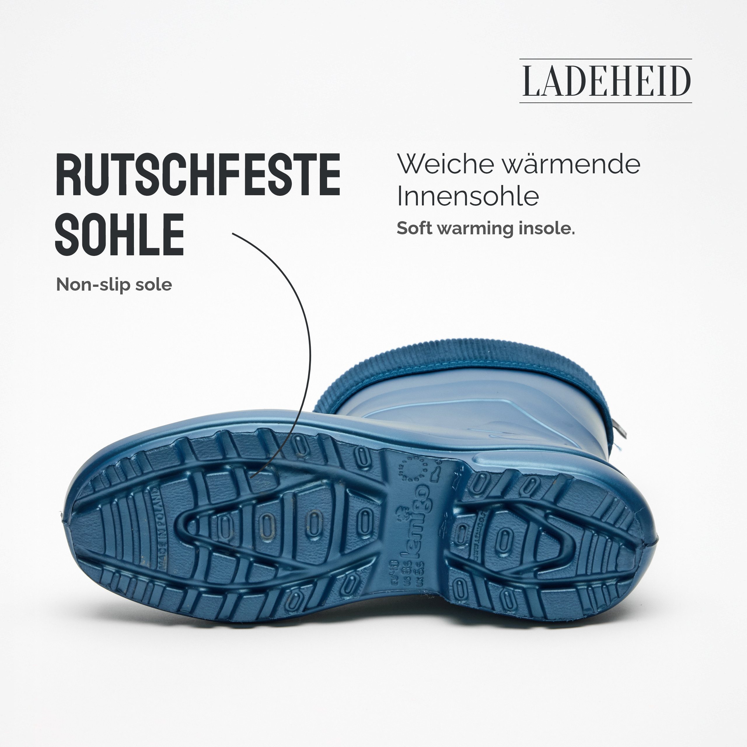 Ladeheid EVA Thermo Regenstiefel Damen LA-800-2017 Gummistiefel mit herausnehmbares Innenfutter – Bild 3 von 5