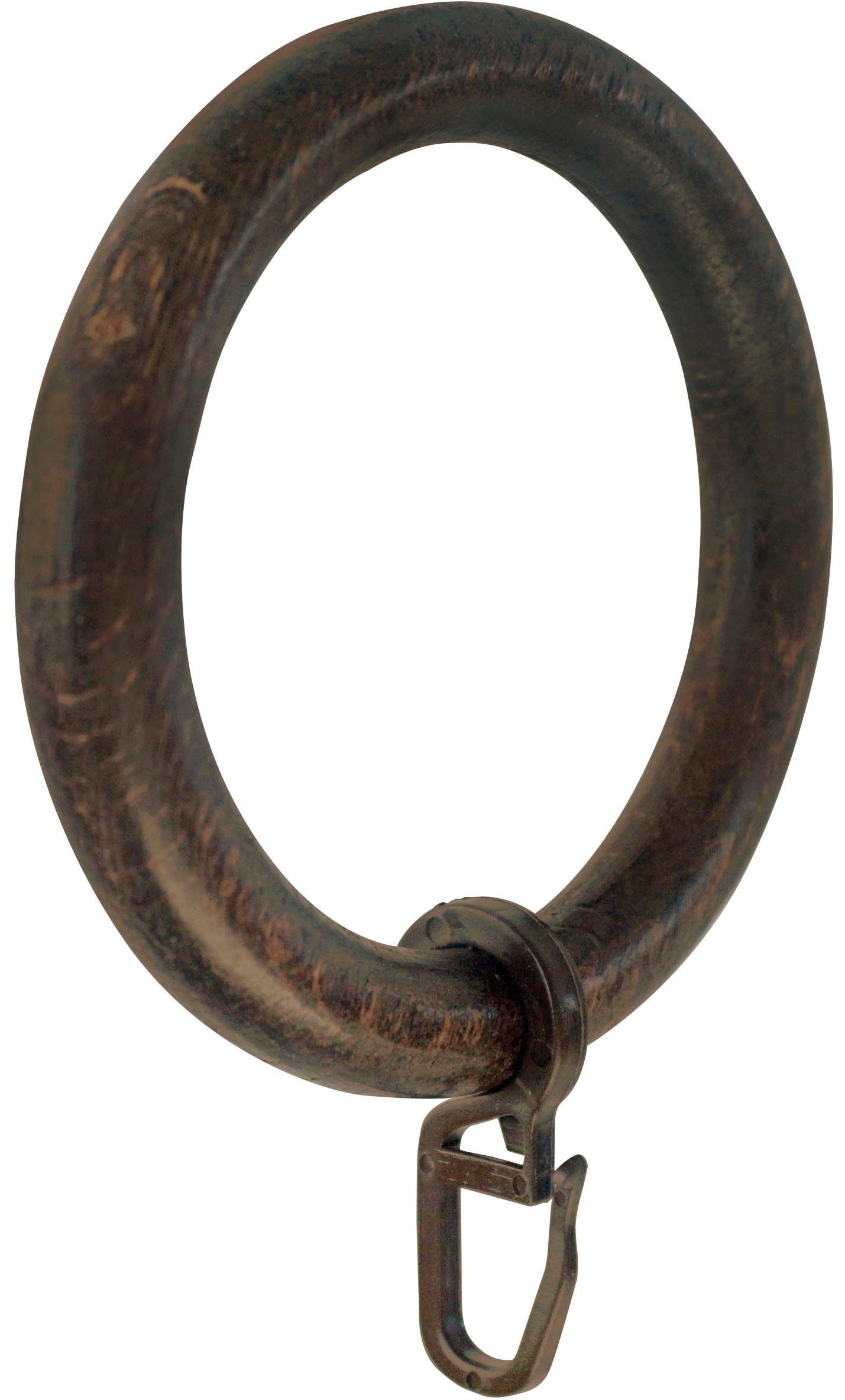 GARESA Gardinenring Holzring mit Haken, (20-St), für Durchmesser bis 35mm, einfache Montage