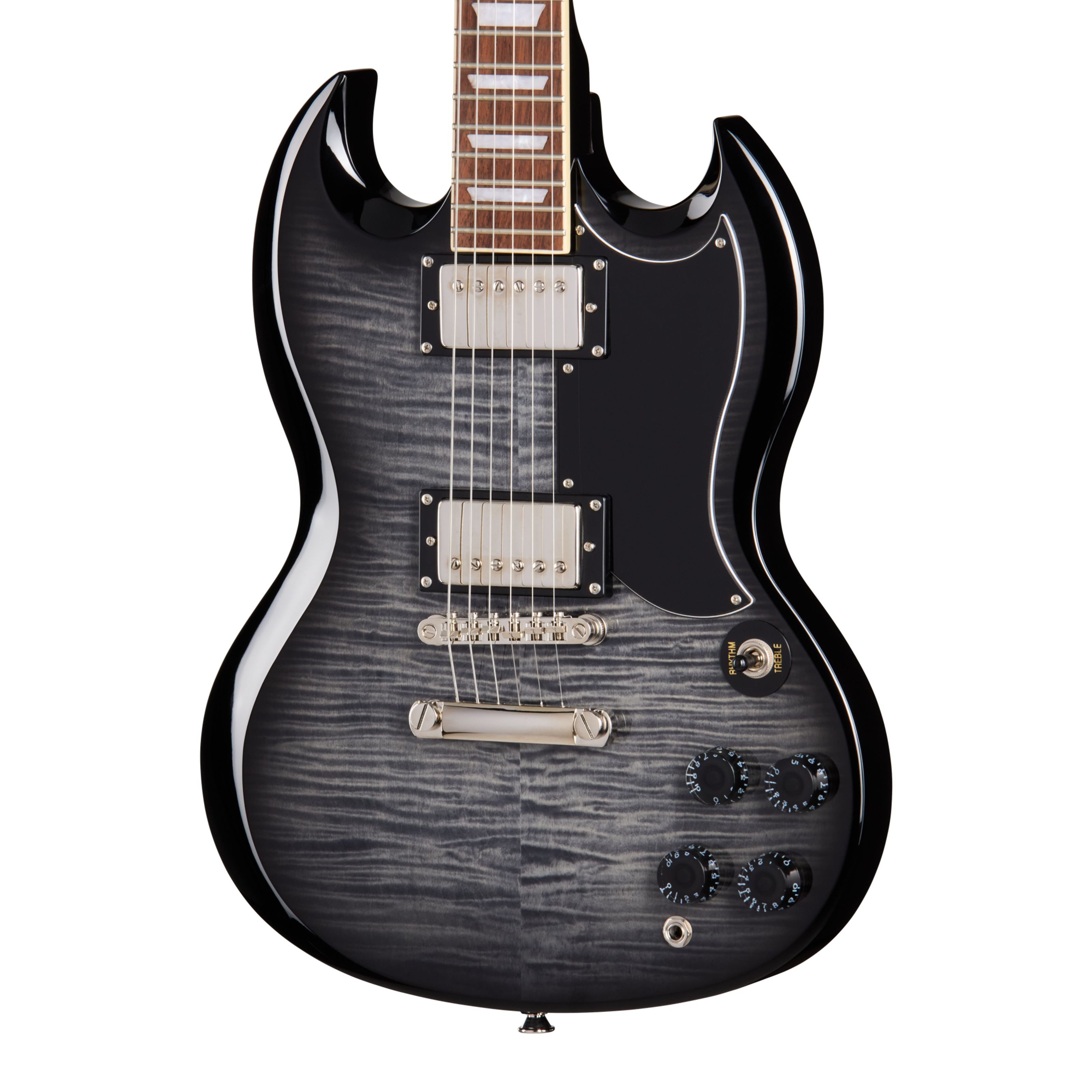 Epiphone E-Gitarre, E-Gitarren, Double Cut Modelle, SG Tribute Plus Ebony Burst - Double Cut Modelle