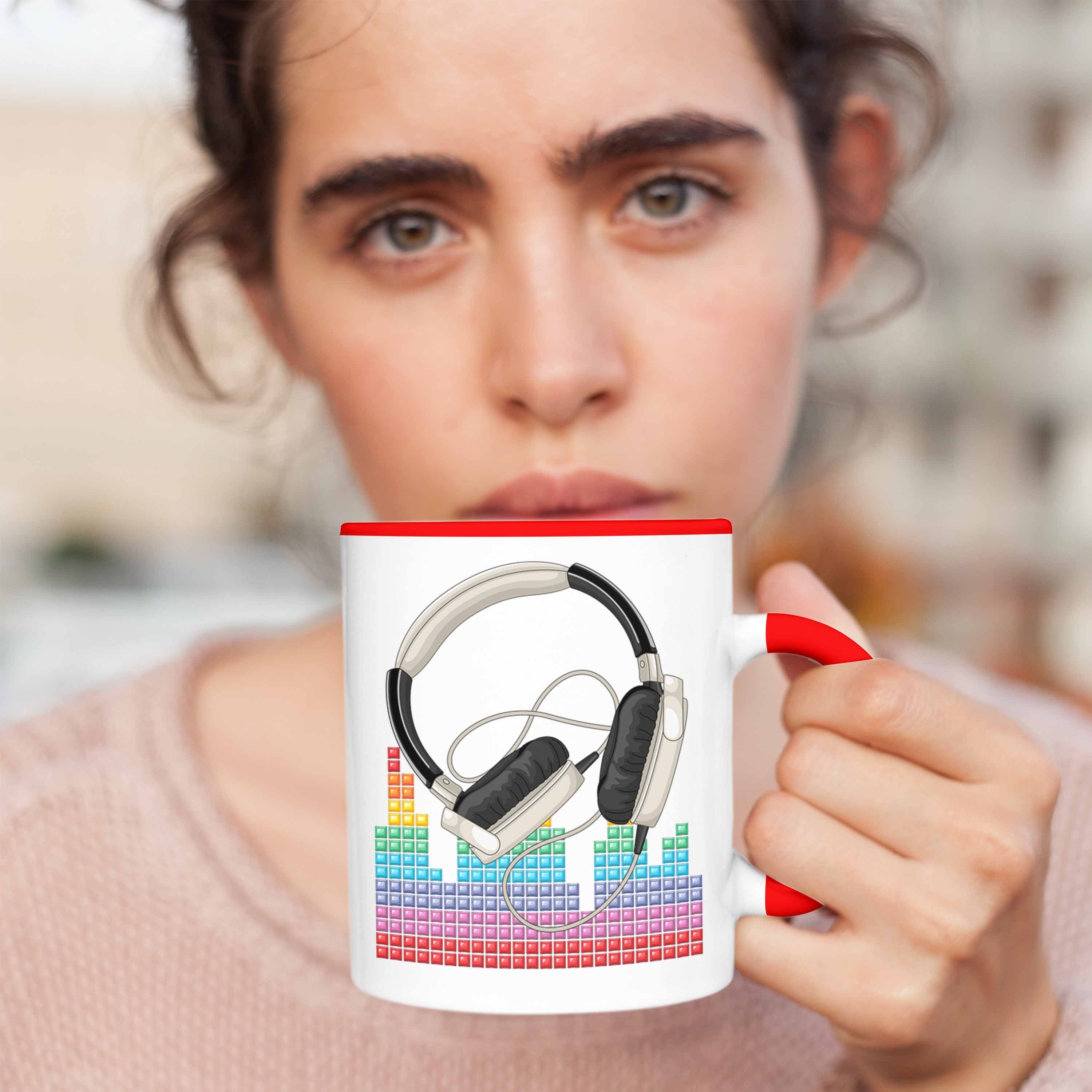 Kaffee-Becher Grafik Rot Tasse Mischpult Tasse für Trendation DJ DJ Geschenkidee Geschenk