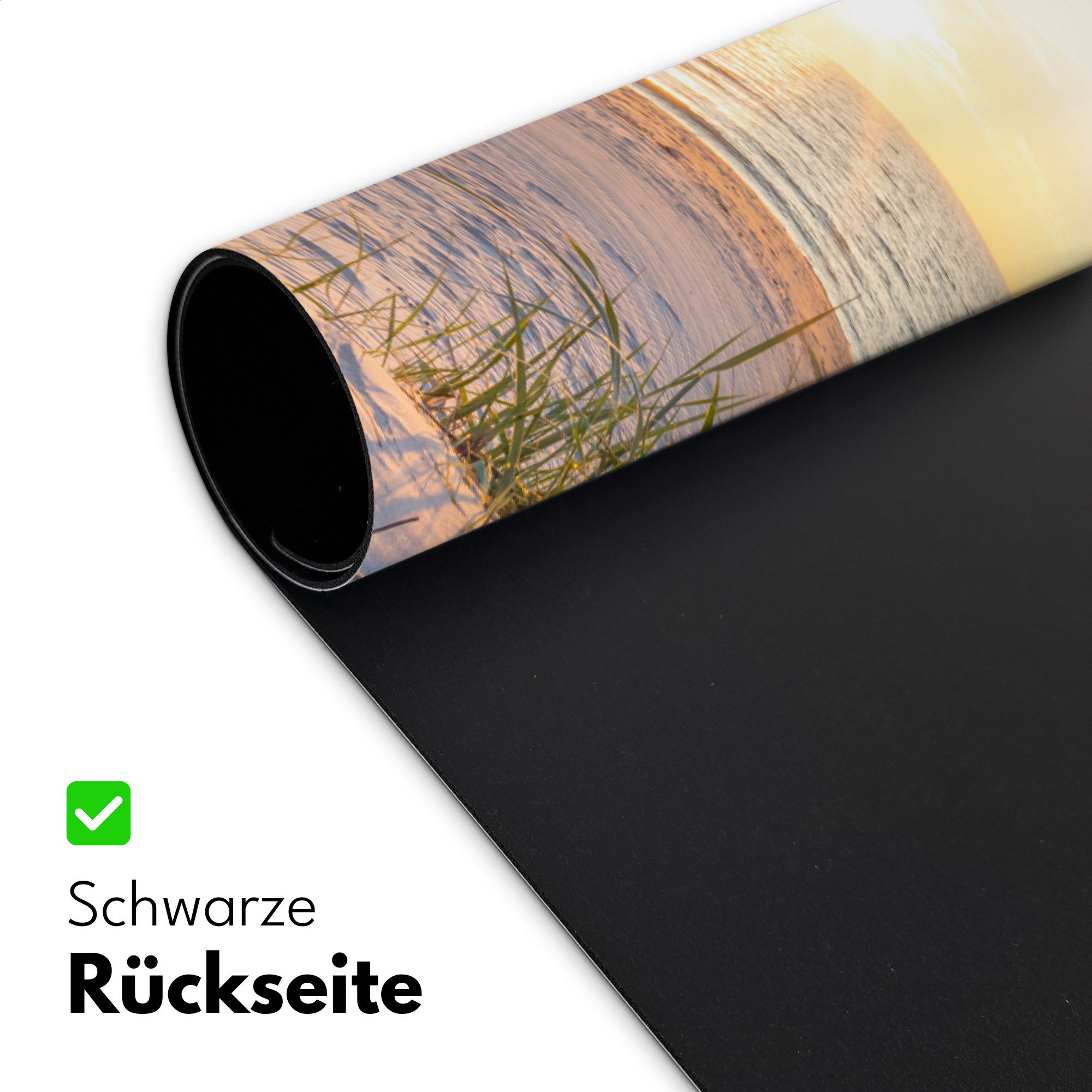 MuchoWow Gaming Mauspad Strand - Sonne - Düne - Gras - Sand - Horizont (1-St), Gaming Mauspad XXL, Schreibtischunterlage, Desk Mat Groß, 80x40 cm – Bild 4 von 5