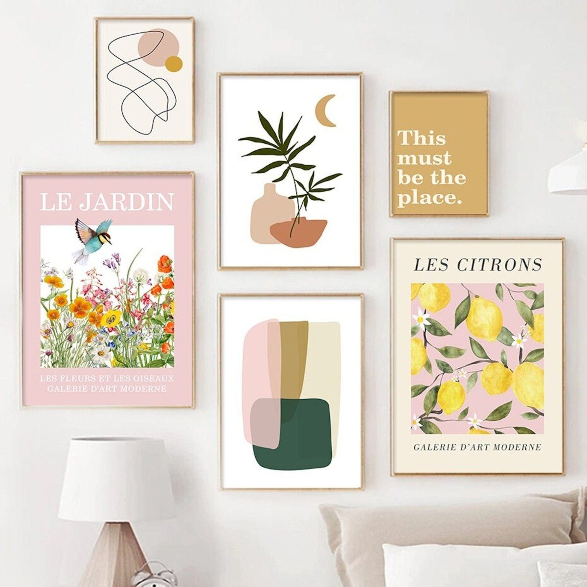 JUSTGOODMOOD Poster Zirtronen Garten und Schmetterling als Deko Print ohne Rahmen E 10 x 1, E (1 St)