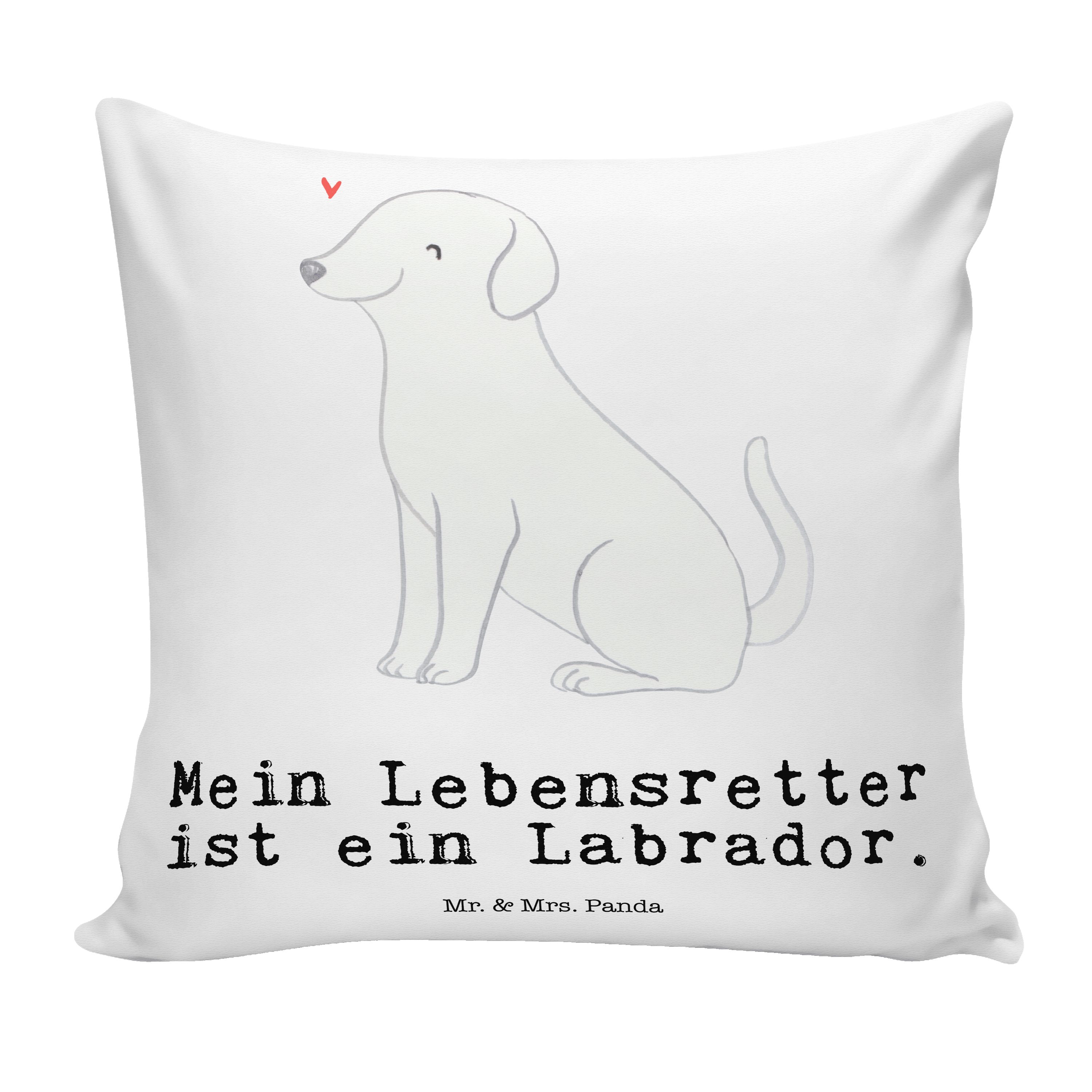 Mr. & Mrs. Panda - Dekokissen Hund Labrador Tierfreund, Lebensretter - Weiß Sofakissen, Geschenk