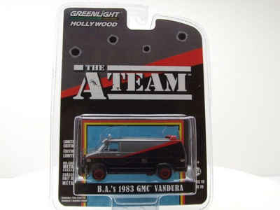 GREENLIGHT collectibles Modellauto GMC Vandura A-Team Van 1983 TV-Serienmodell grau schwarz Modellauto, Maßstab 1:64