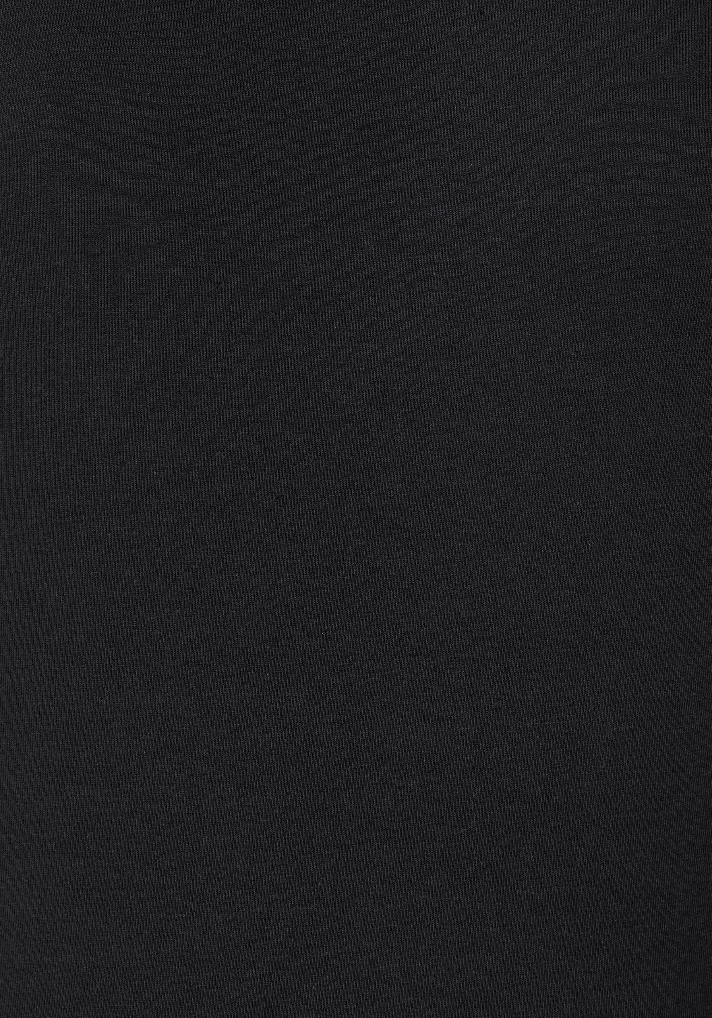 Vivance schwarz, (2er-Pack) weiß elastischer Kurzarmshirt Baumwoll-Qualität aus