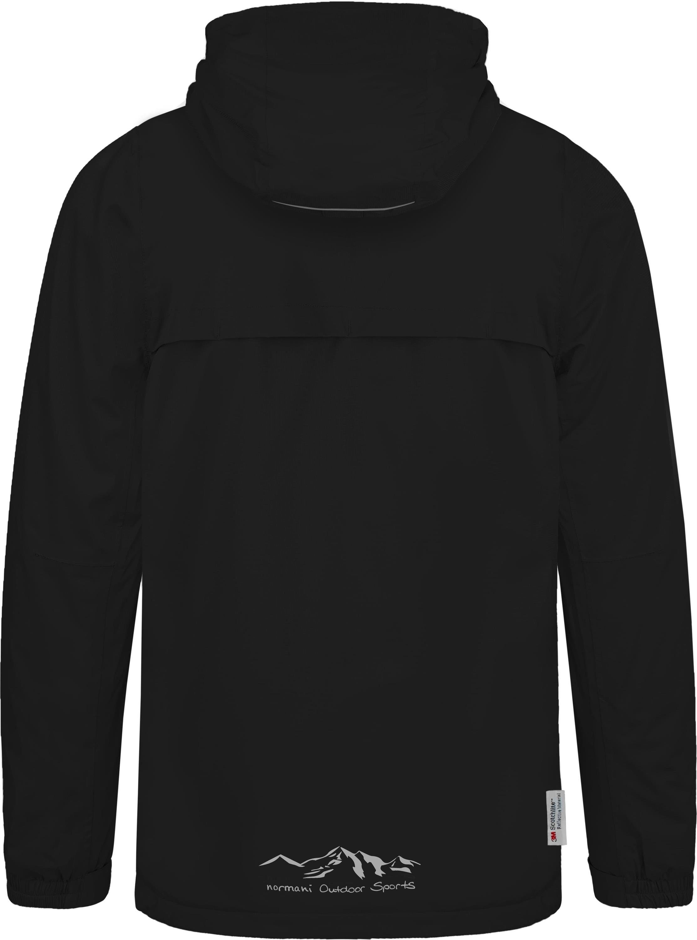 normani Regenjacke Kinder-Regenjacke Seattle Wasserdichte Outdoorjacke Regenmantel mit Kapuze und 3M Reflektoren – Bild 3 von 5
