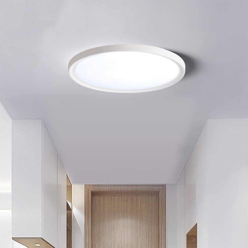 Rosnek LED Deckenleuchte Ø38cm, 36W, 6000K 2500 LM, für Küche Bad Garage Wohnzimmer Esszimmer, Kaltweiß, Flush-Montage