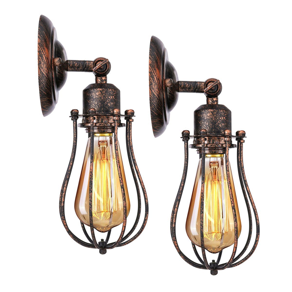 ELEGIANT Wandleuchte KingSo industrielle Vintage Lampen, dekorativ, besonders beruhigendes LED ambiente atmospärisch, fest integriert